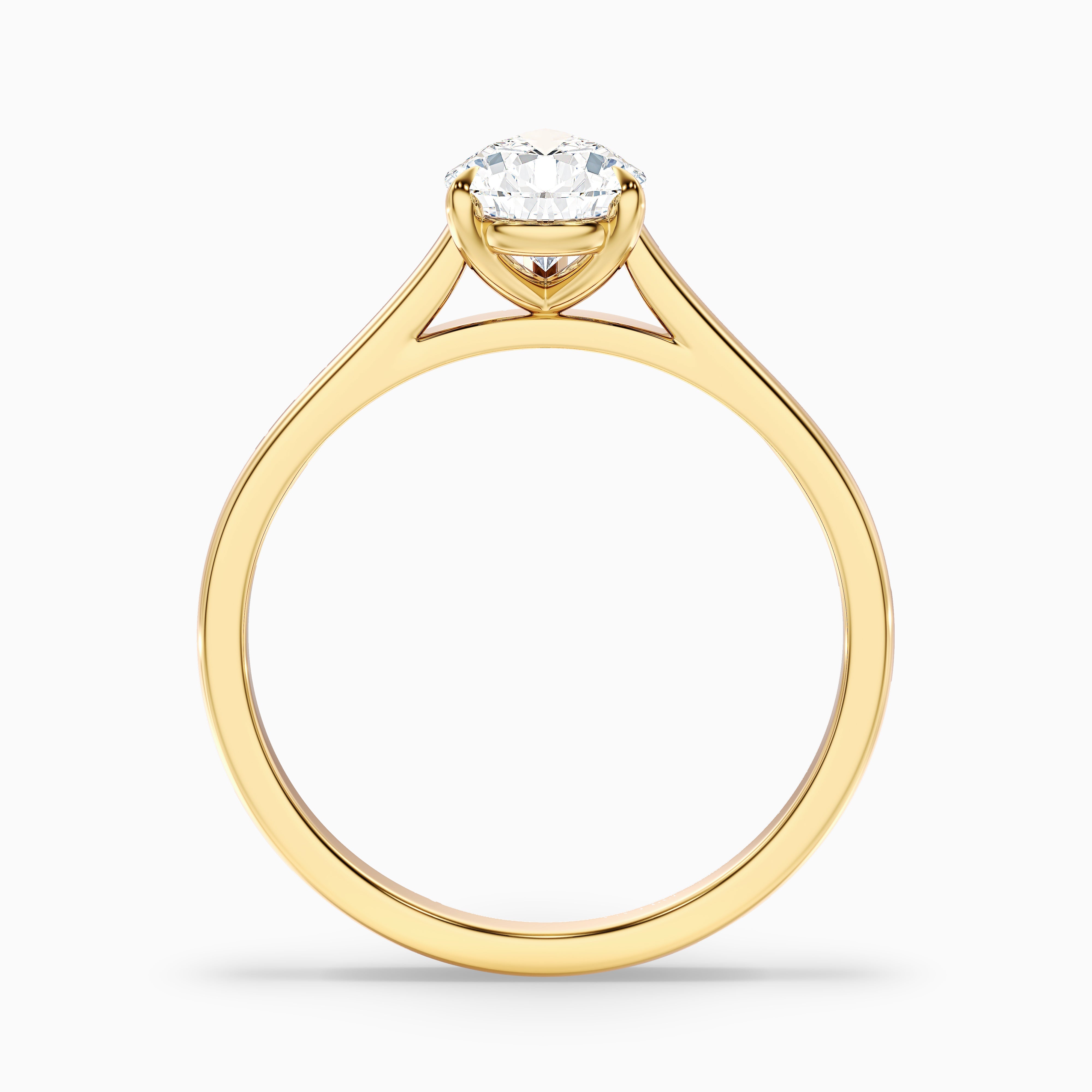 Avi 5 Carat Pear Shaped Solitaire Moissanite Diamond Ring in 10k Yellow Gold