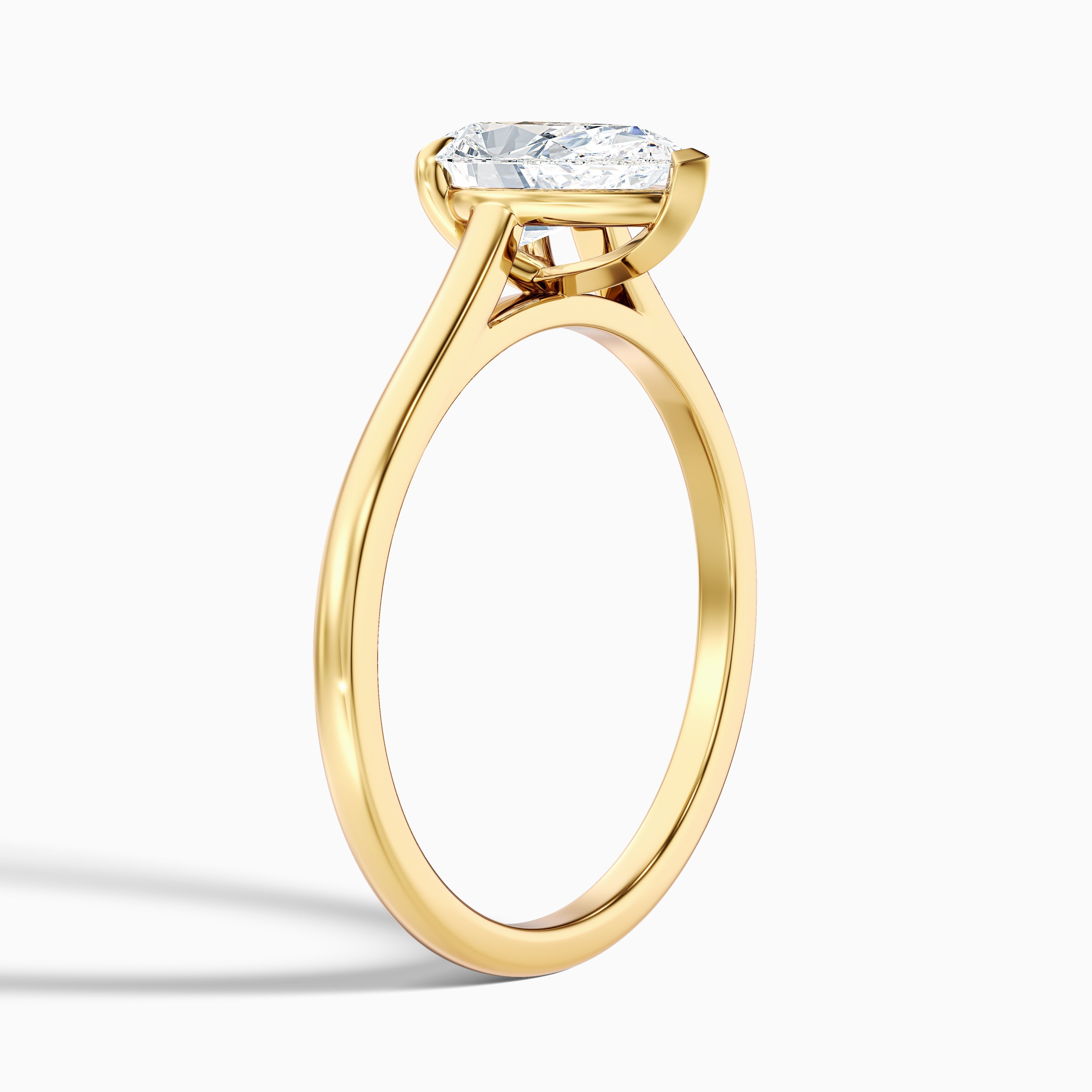 Avi 2 Carat Pear Shaped Solitaire Moissanite Diamond Ring in 10k Yellow Gold