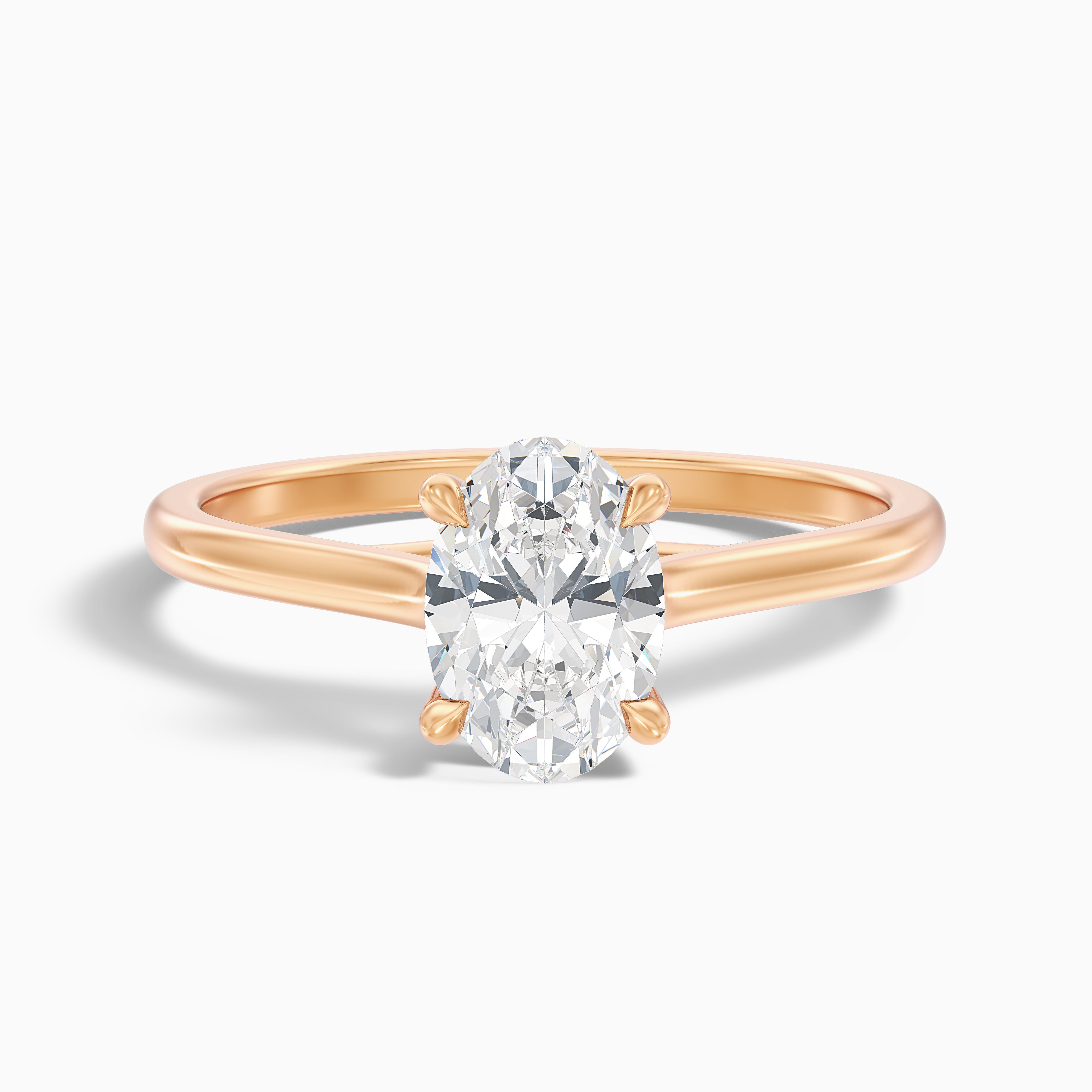 Aria 3 Carat Oval Solitaire Moissanite Diamond Ring in Platinum