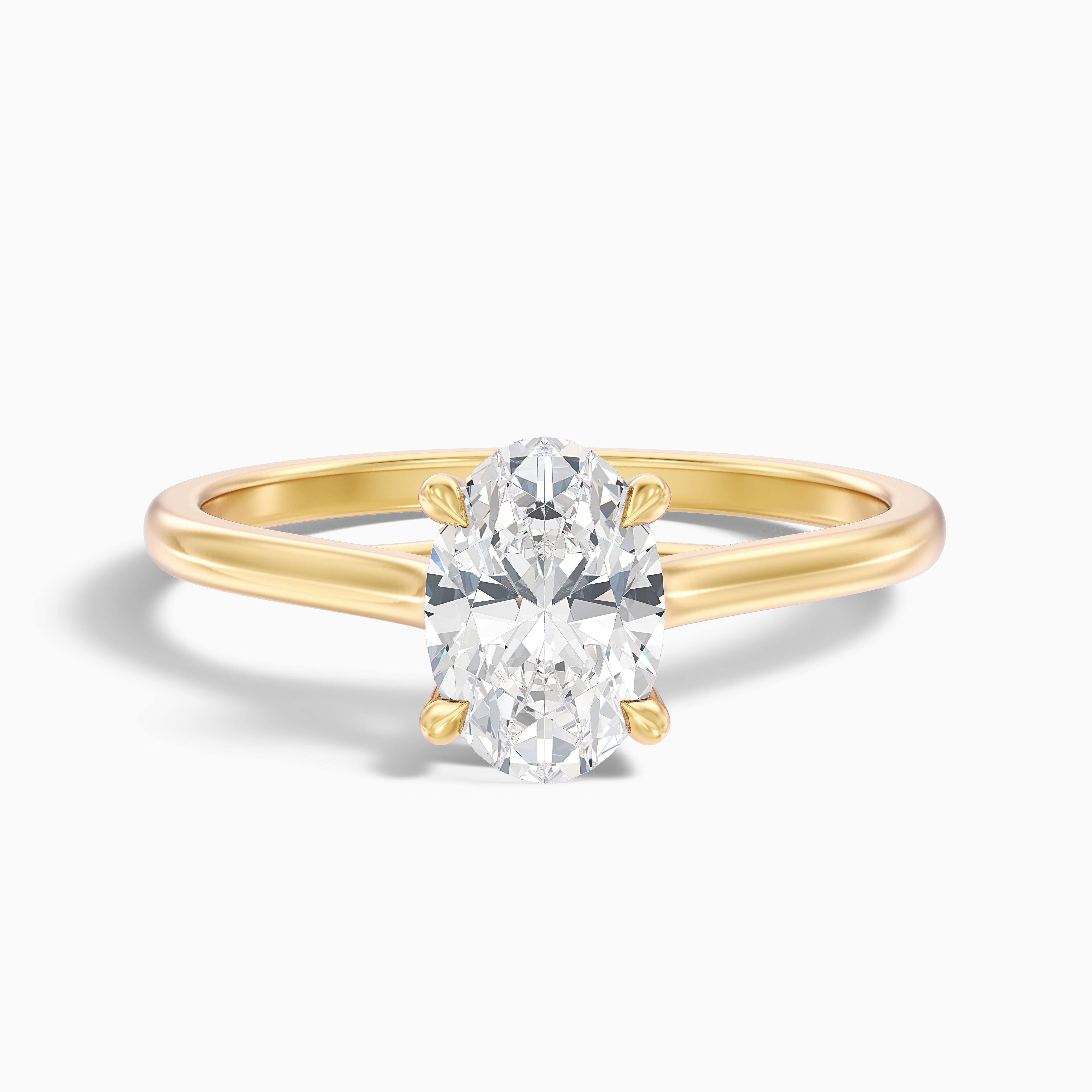 Cindy 4 Carat Oval Solitaire Lab Grown Engagement Ring in 18k White Gold