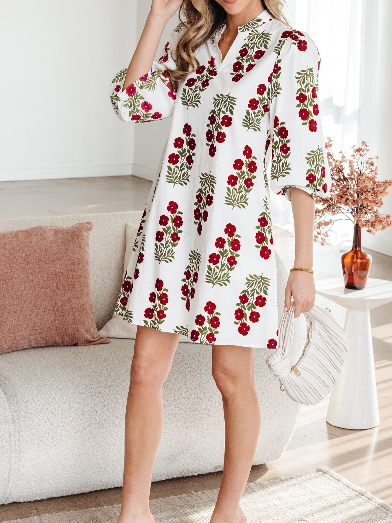 Floral Print Casual Mini Dress