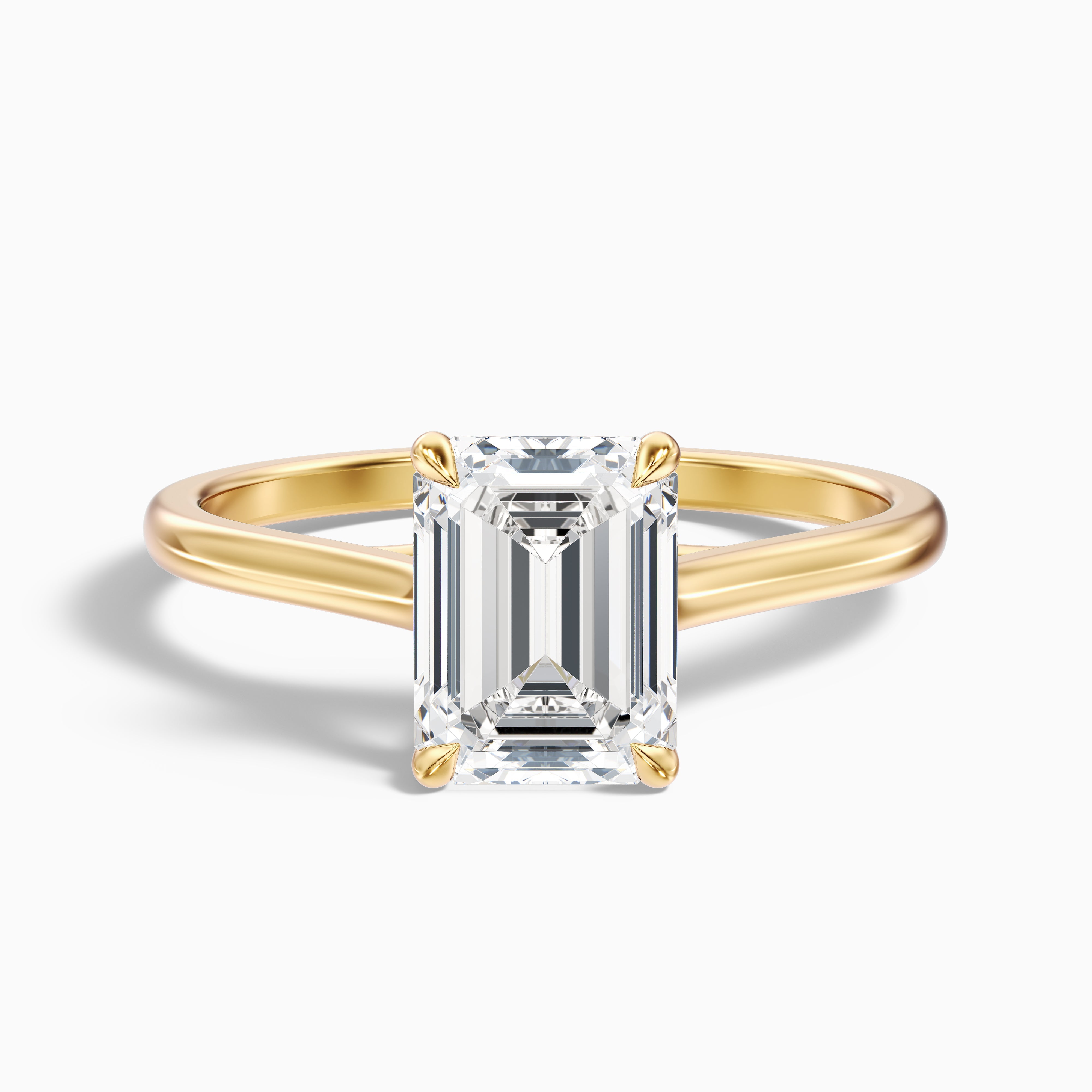 Ira 4 Carat Emerald Cut Solitaire Moissanite Engagement Ring in 18k Rose Gold