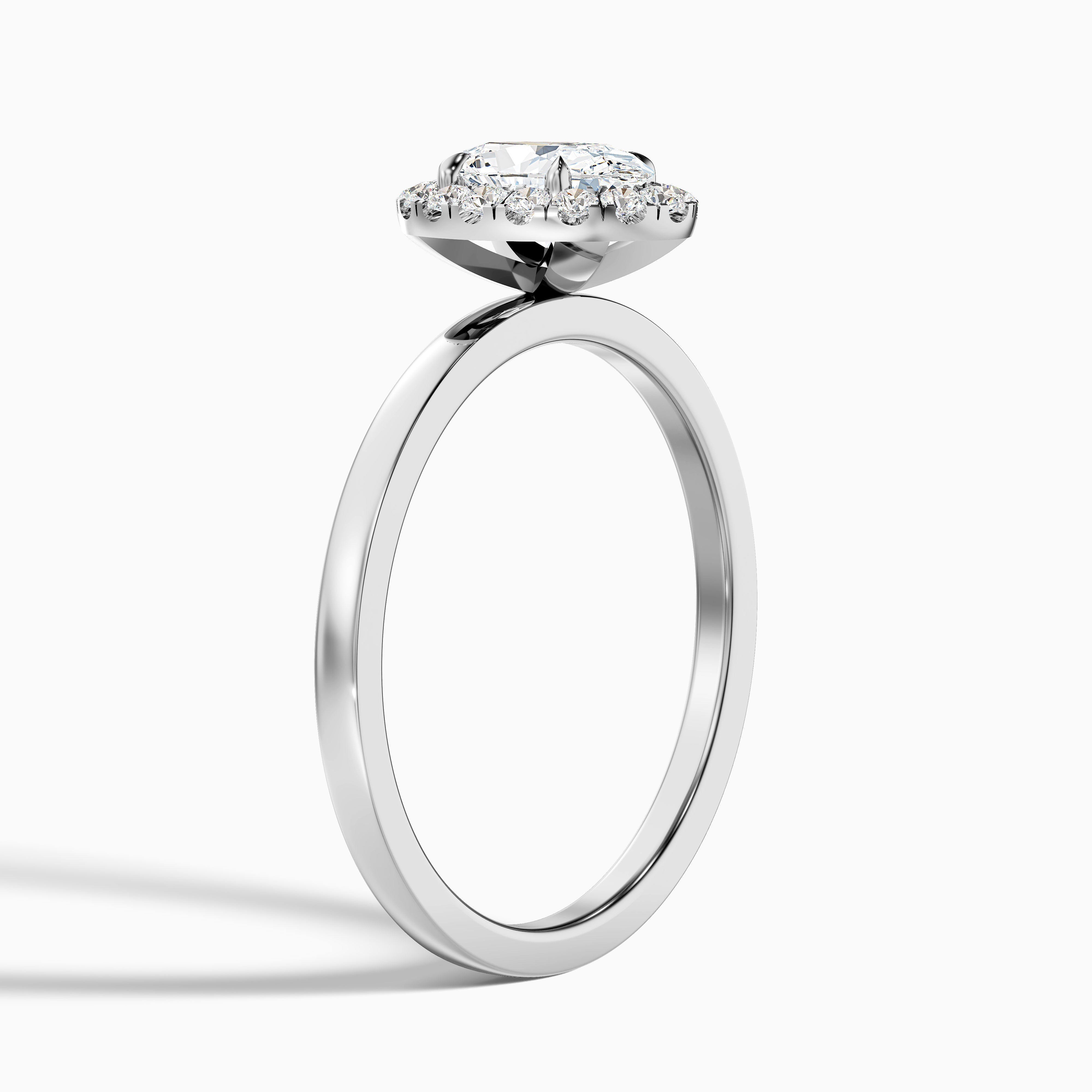 Julia 2 Carat Oval Halo Lab Grown Diamond Ring in 14k White Gold
