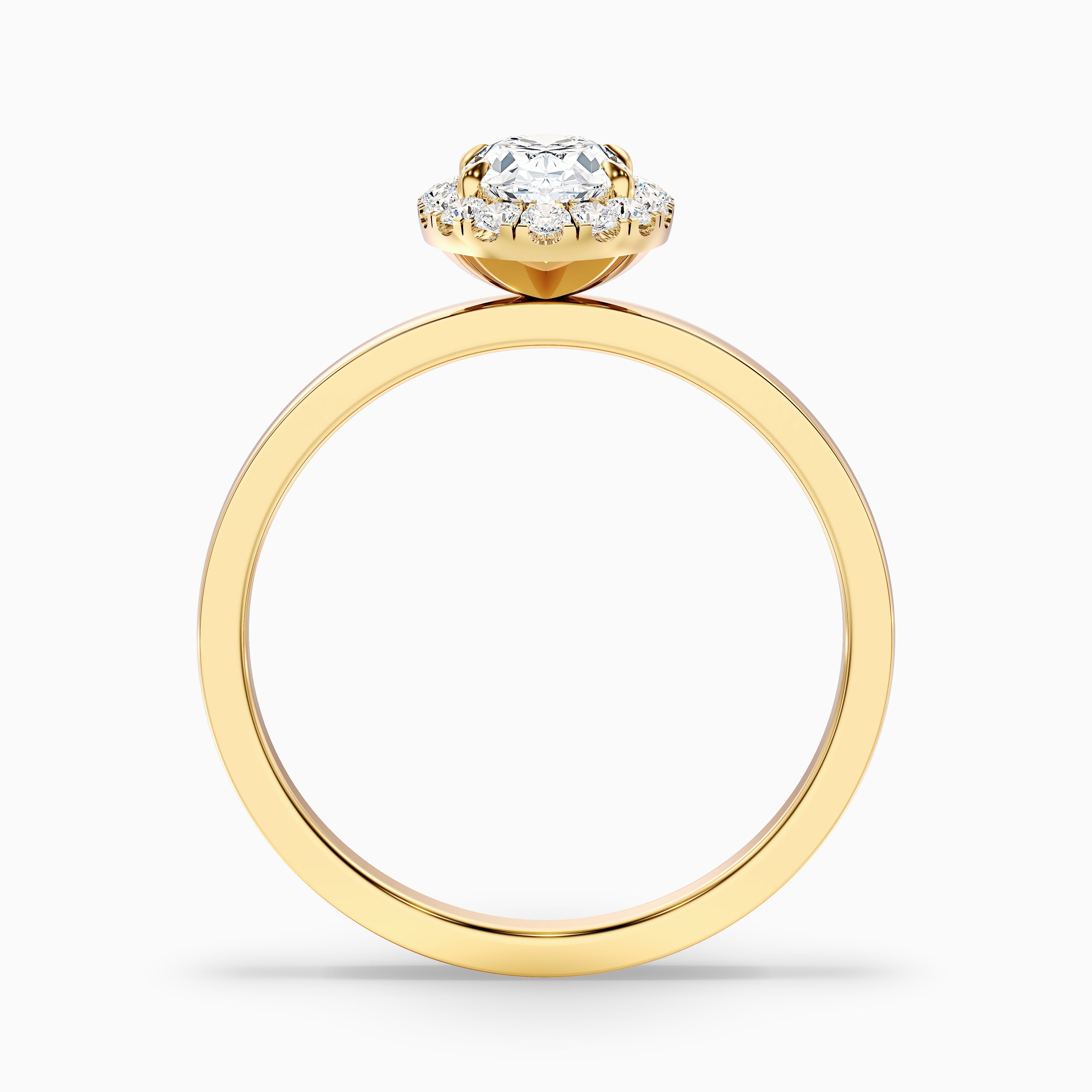 Cris 2.5 Carat Oval Halo Moissanite Engagement Ring in 10k Yellow Gold