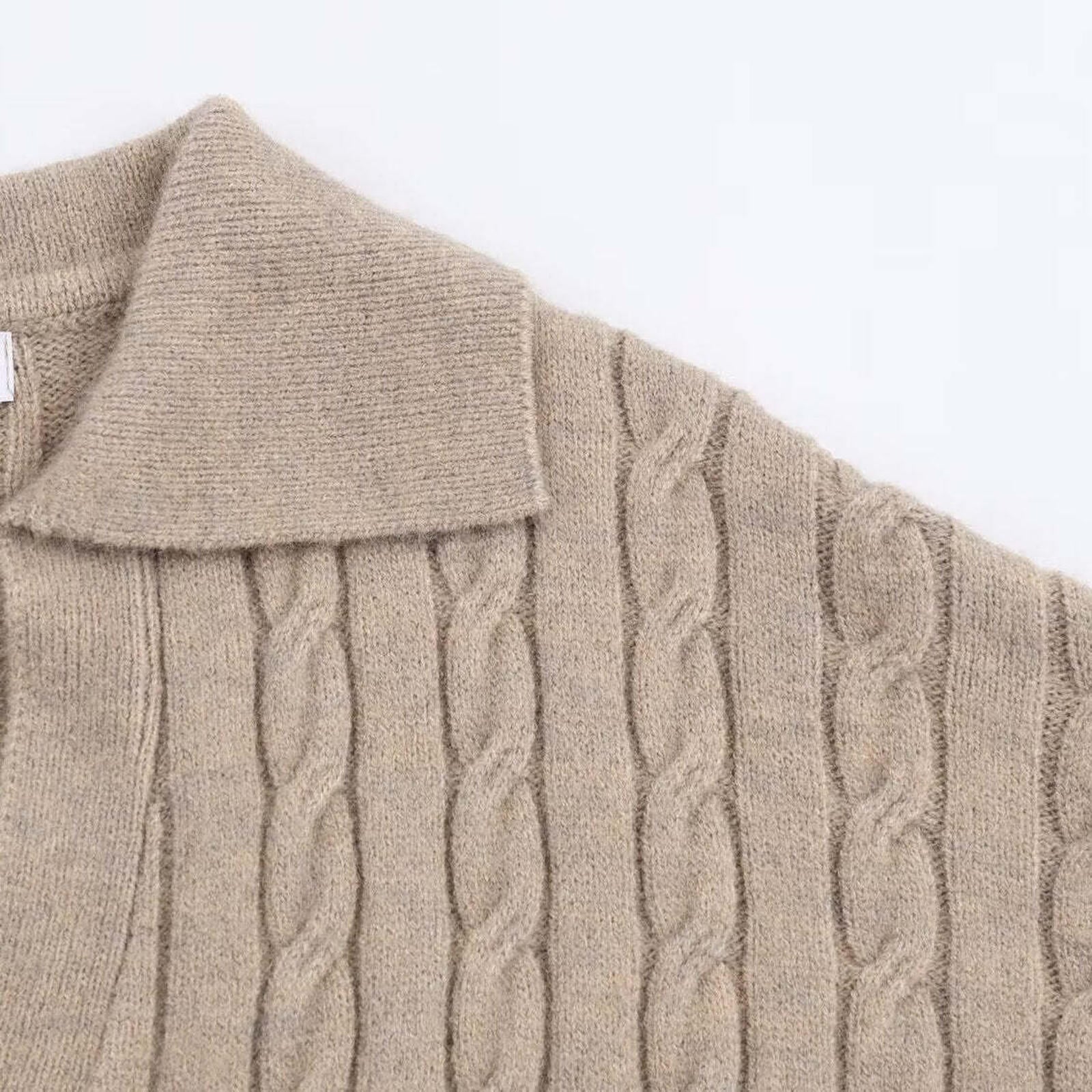 Eight legged woven polo shirt collar knit sweater
