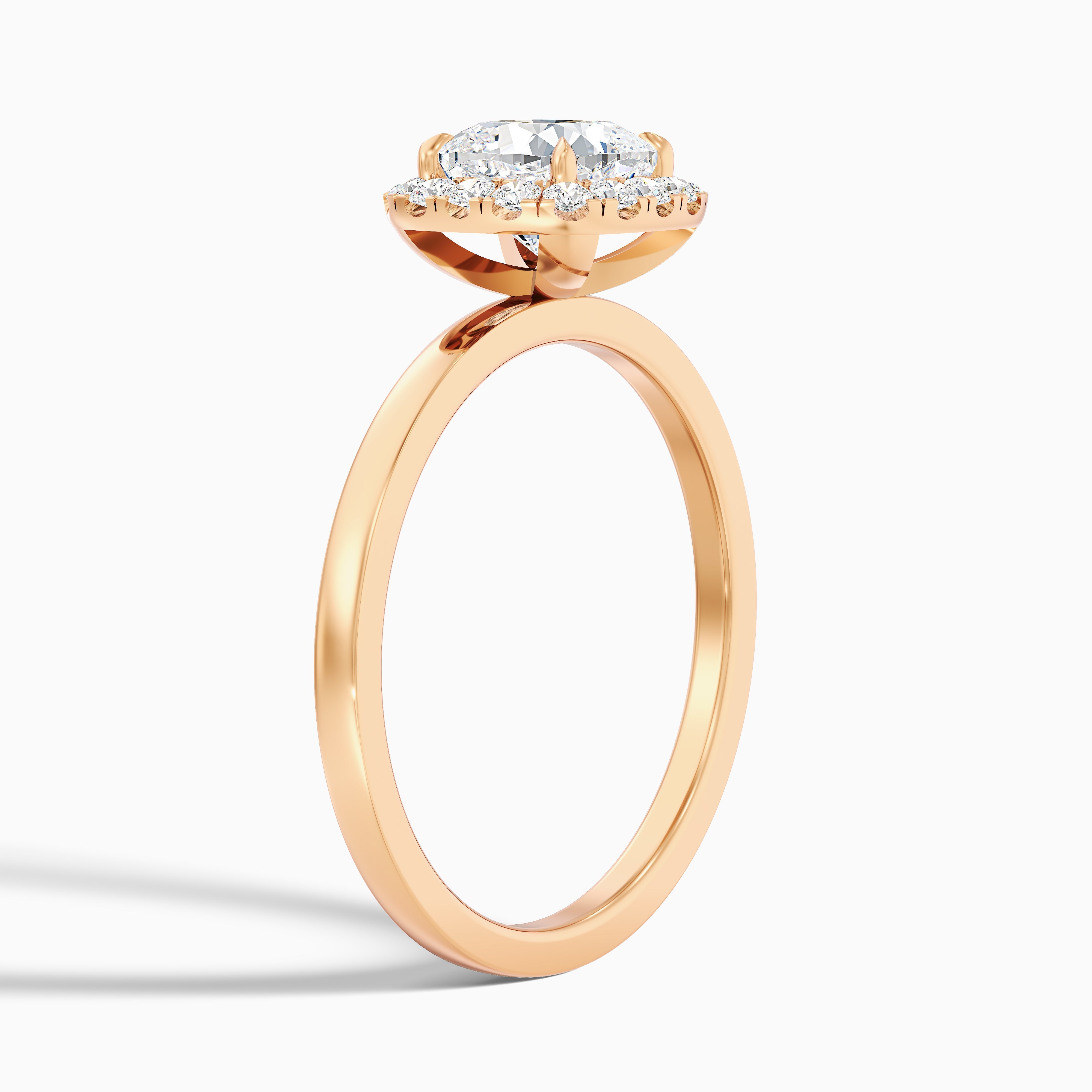Nora 1.5 Carat Cushion Cut Halo Lab Grown Diamond Ring in 10k Yellow Gold