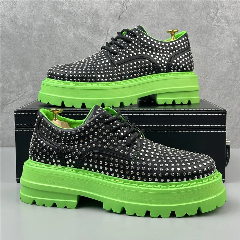 New Luxury Casual Genuine Leather Rivets High-quality Leisure Tooling Shoes Comfortable Inside Handmade Trend Fashion Shoes