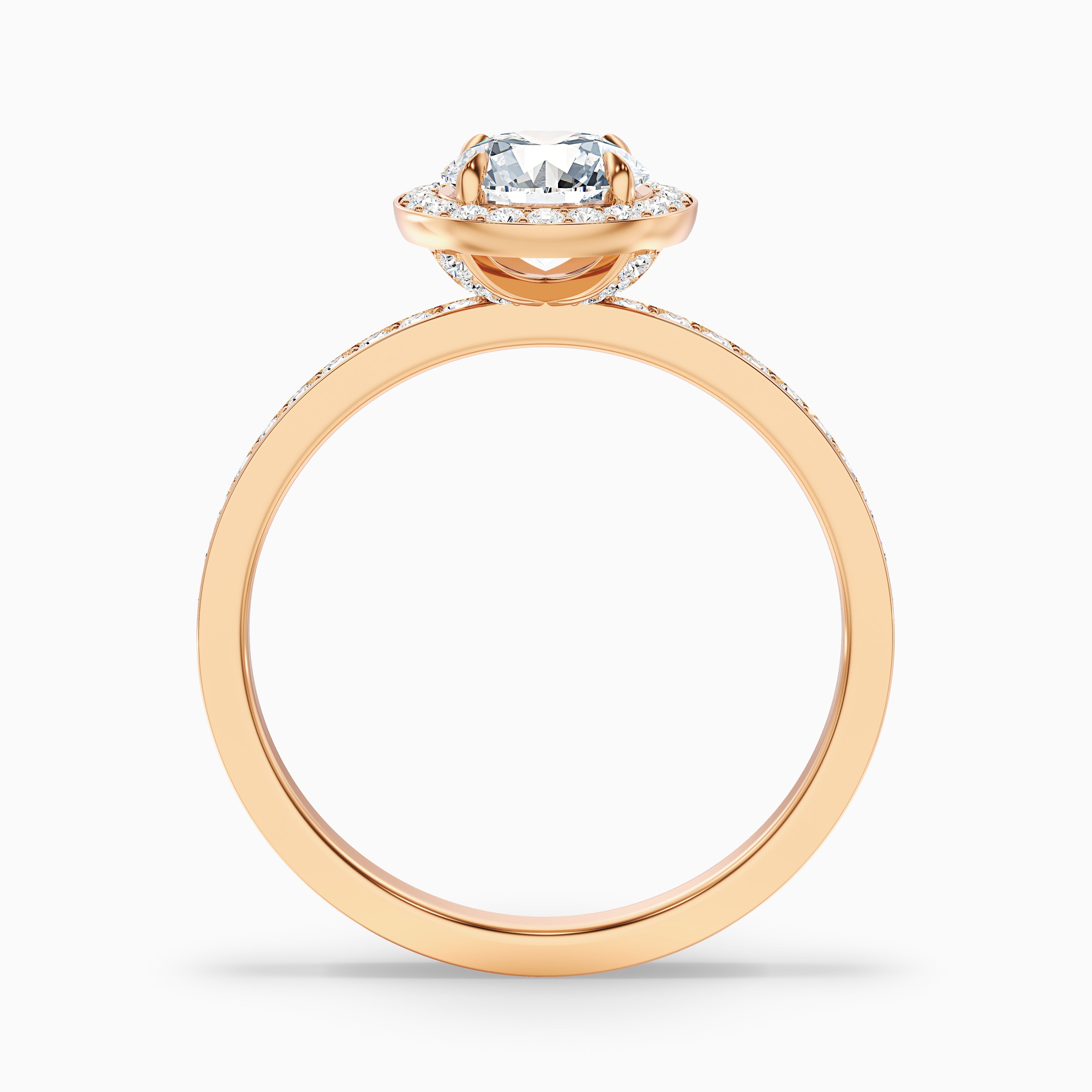 Lisa 2.5 Carat Round Halo Pave Lab Grown Diamond Ring in 18k White Gold