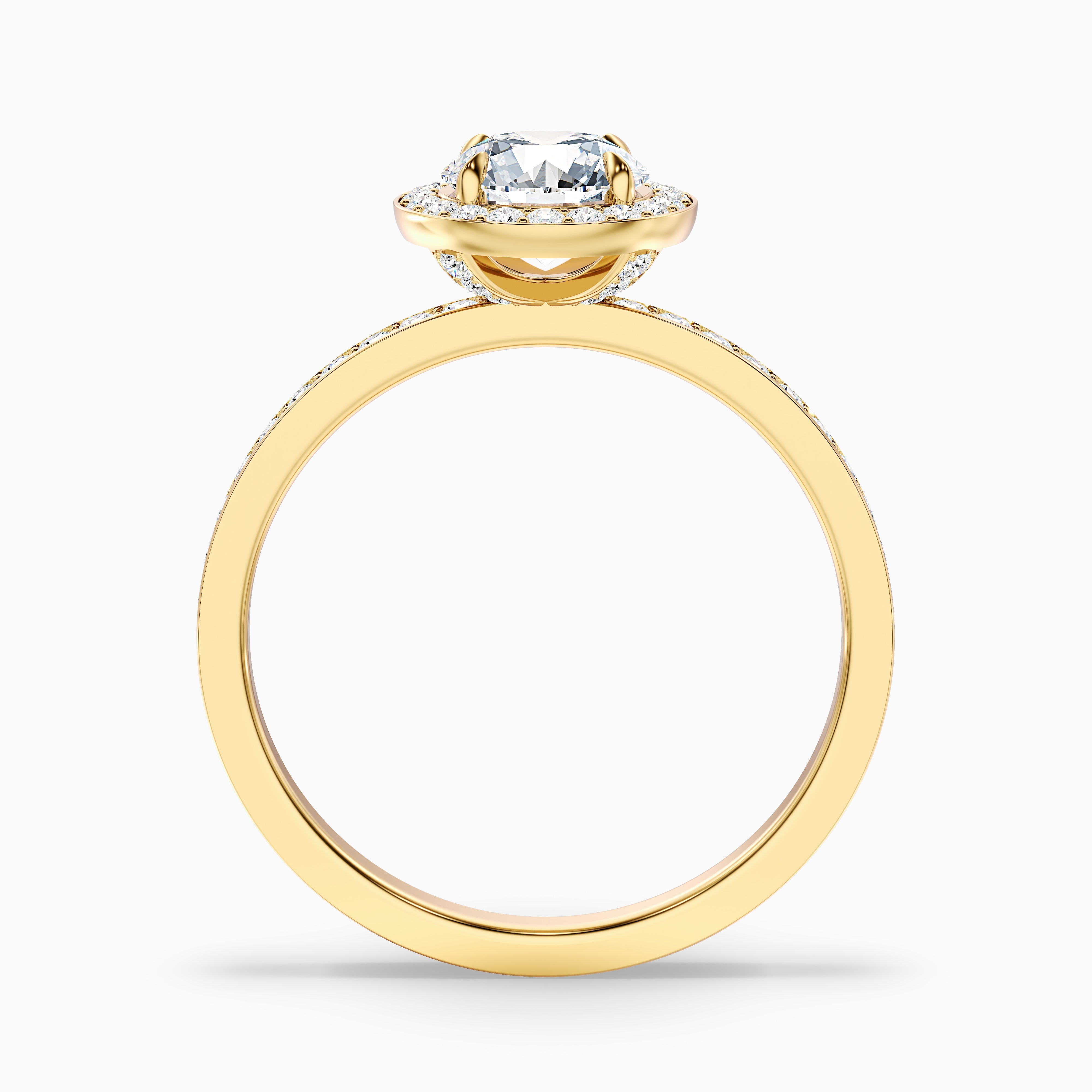 Nyra 2.5 Carat Round Halo Pave Moissanite Engagement Ring in 14k White Gold