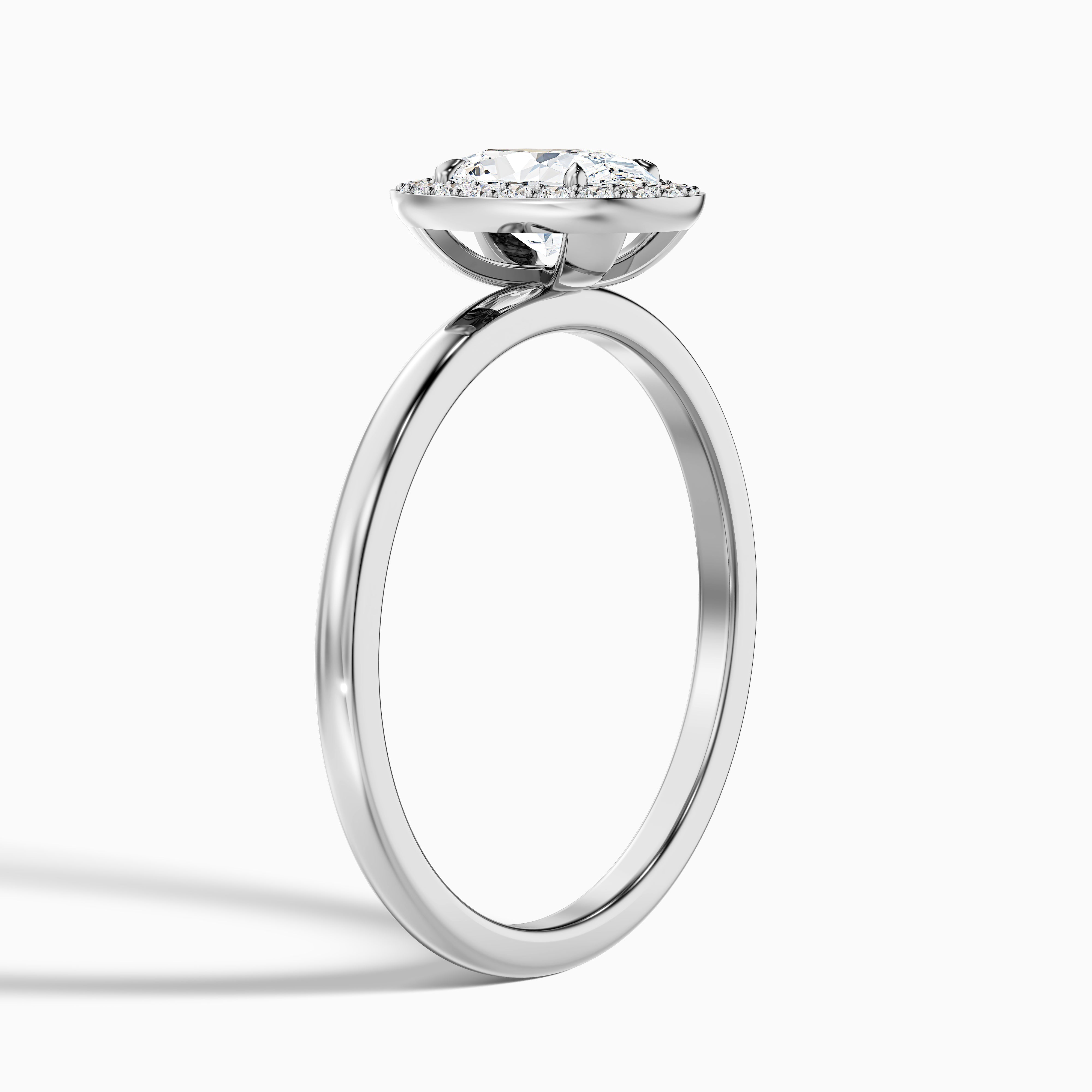 Aisha 1 Carat Oval Halo Lab Grown Diamond Ring in 10k Yellow Gold