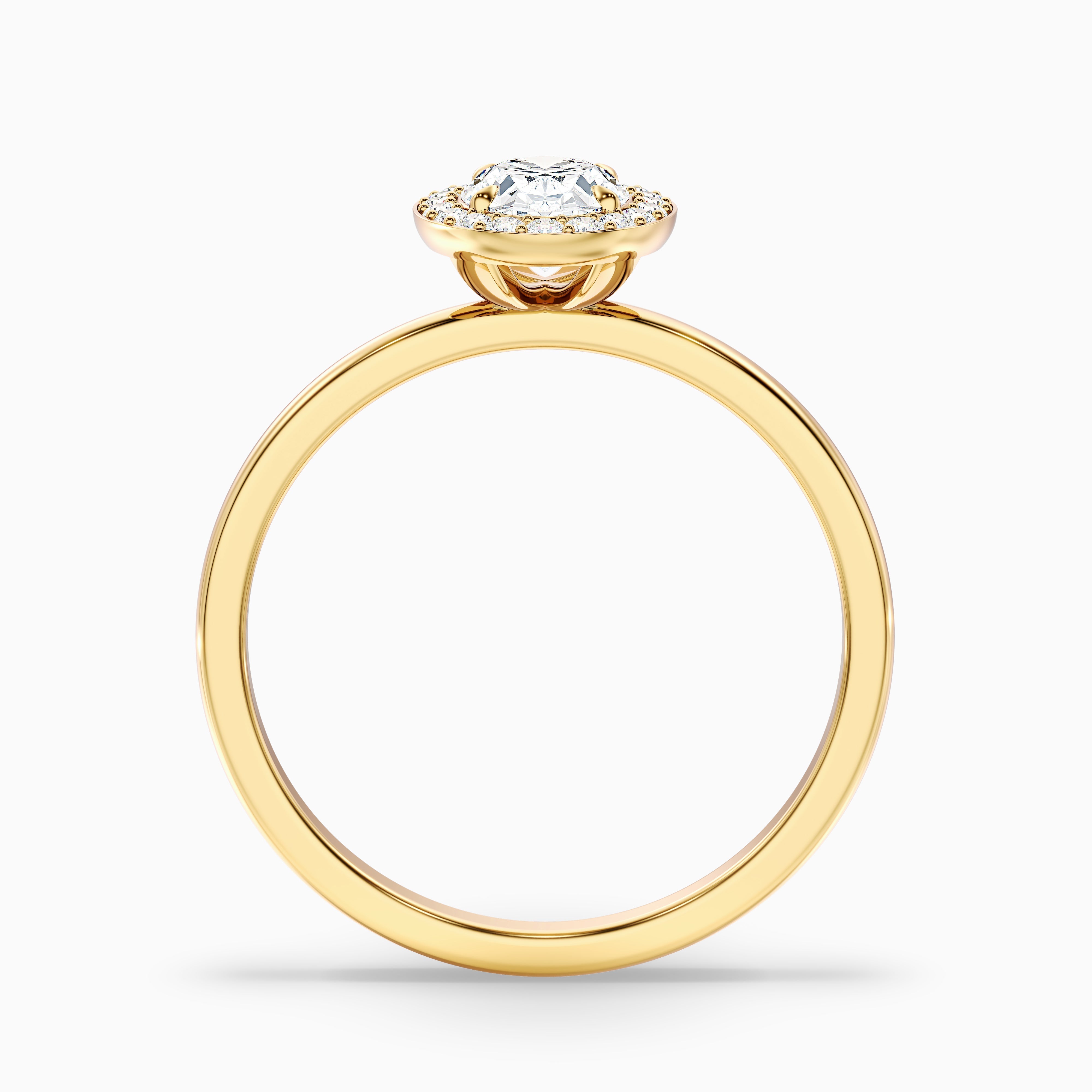 Joa 2.5 Carat Oval Halo Moissanite Engagement Ring in 18k White Gold