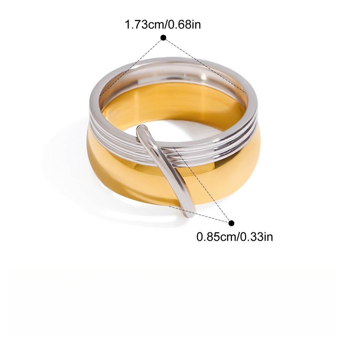 18Gold Pendant Titanium Steel Ring