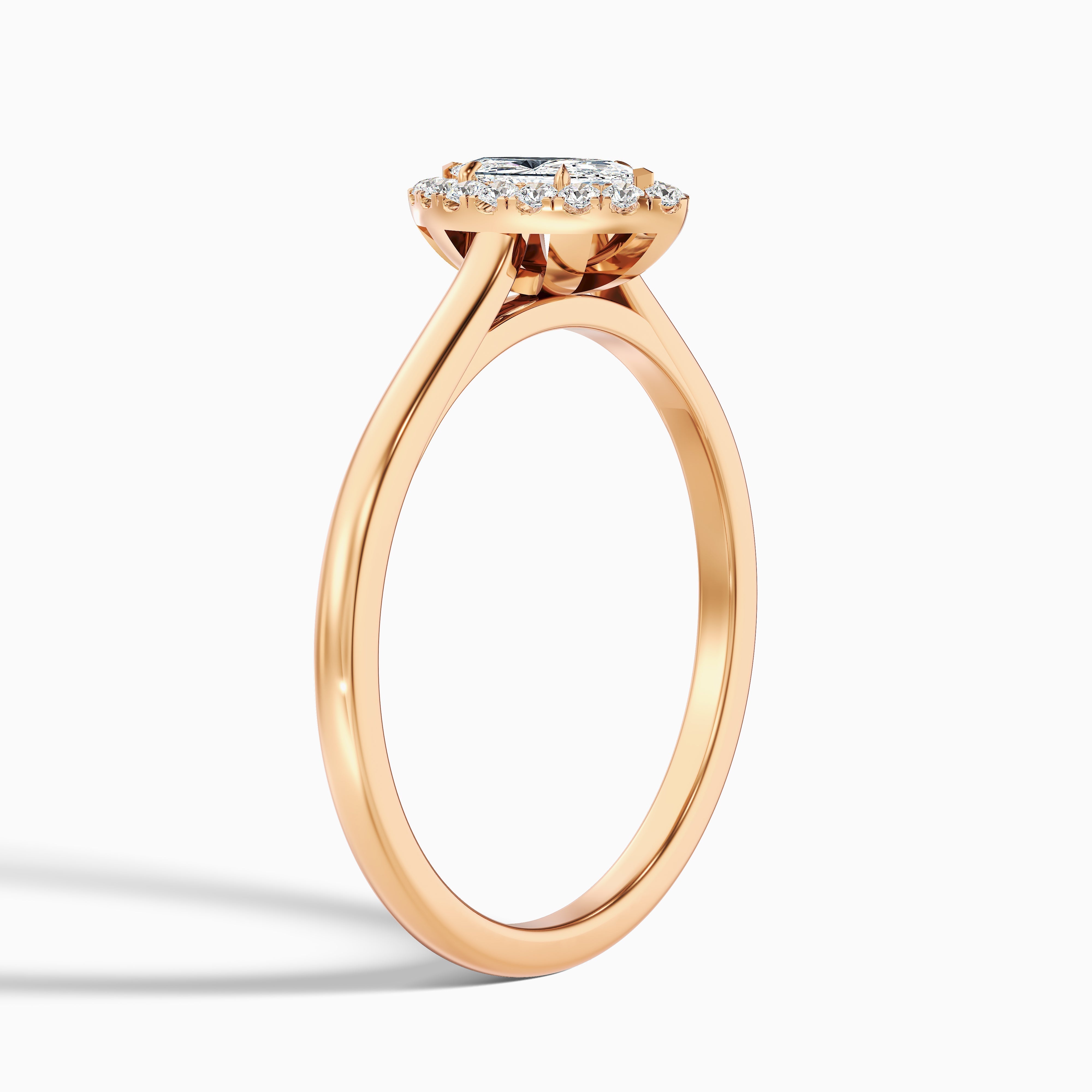 Bria 7 Carat Marquise Halo Moissanite Engagement Ring in 18k Rose Gold