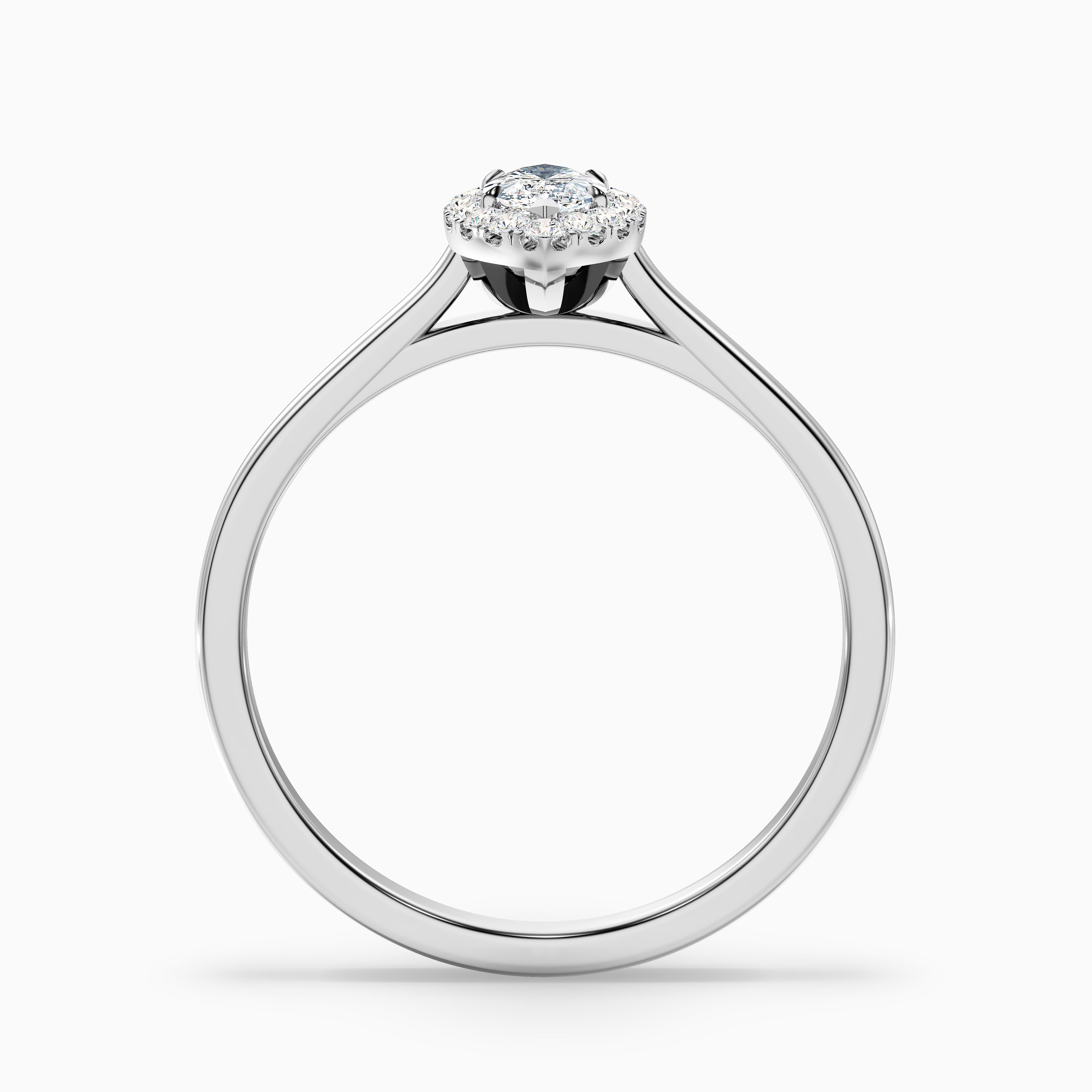 Lena 2.5 Carat Marquise Halo Moissanite Engagement Ring in 10k White Gold