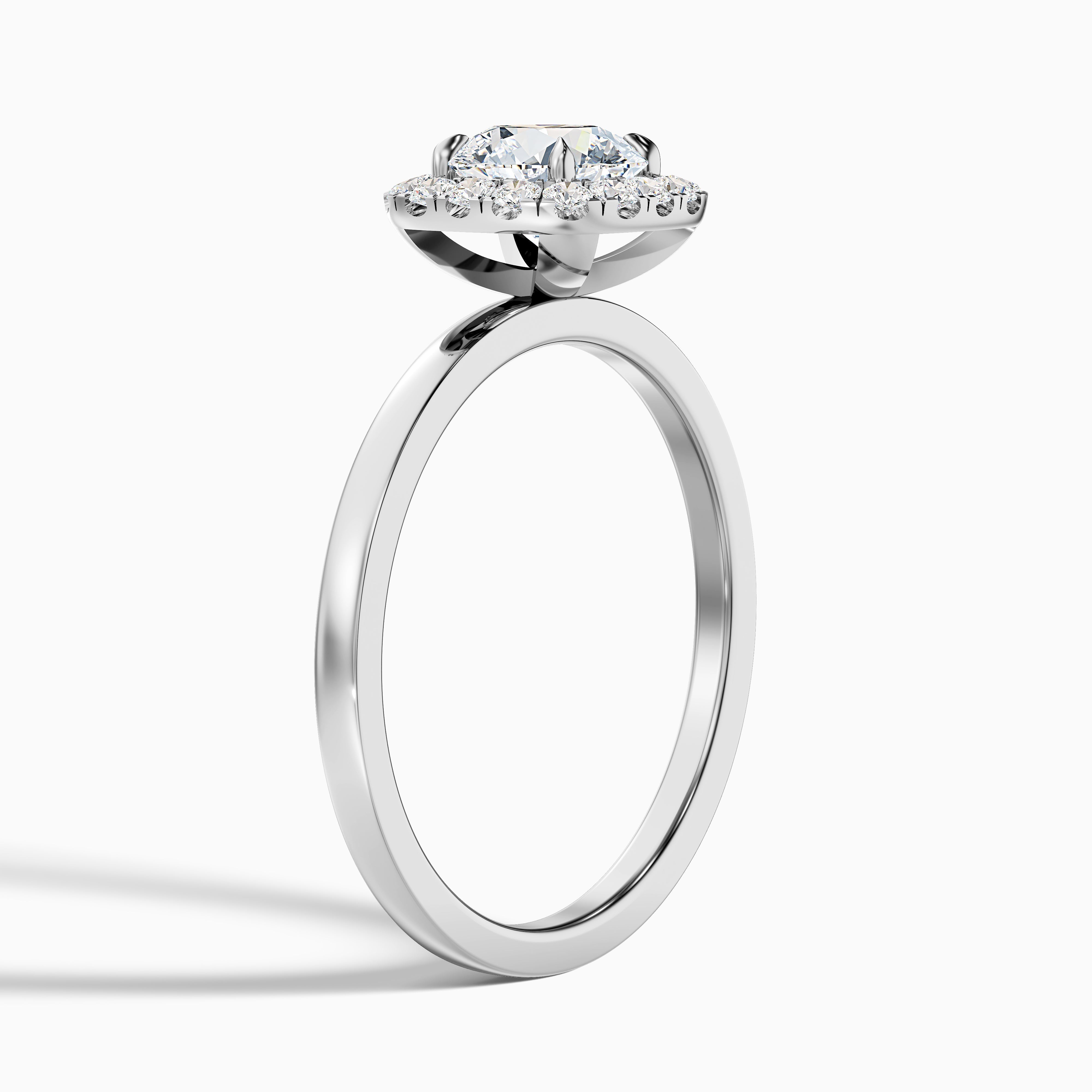 Anya 1.5 Carat Round Cut Halo Moissanite Engagement Ring in 10k Rose Gold