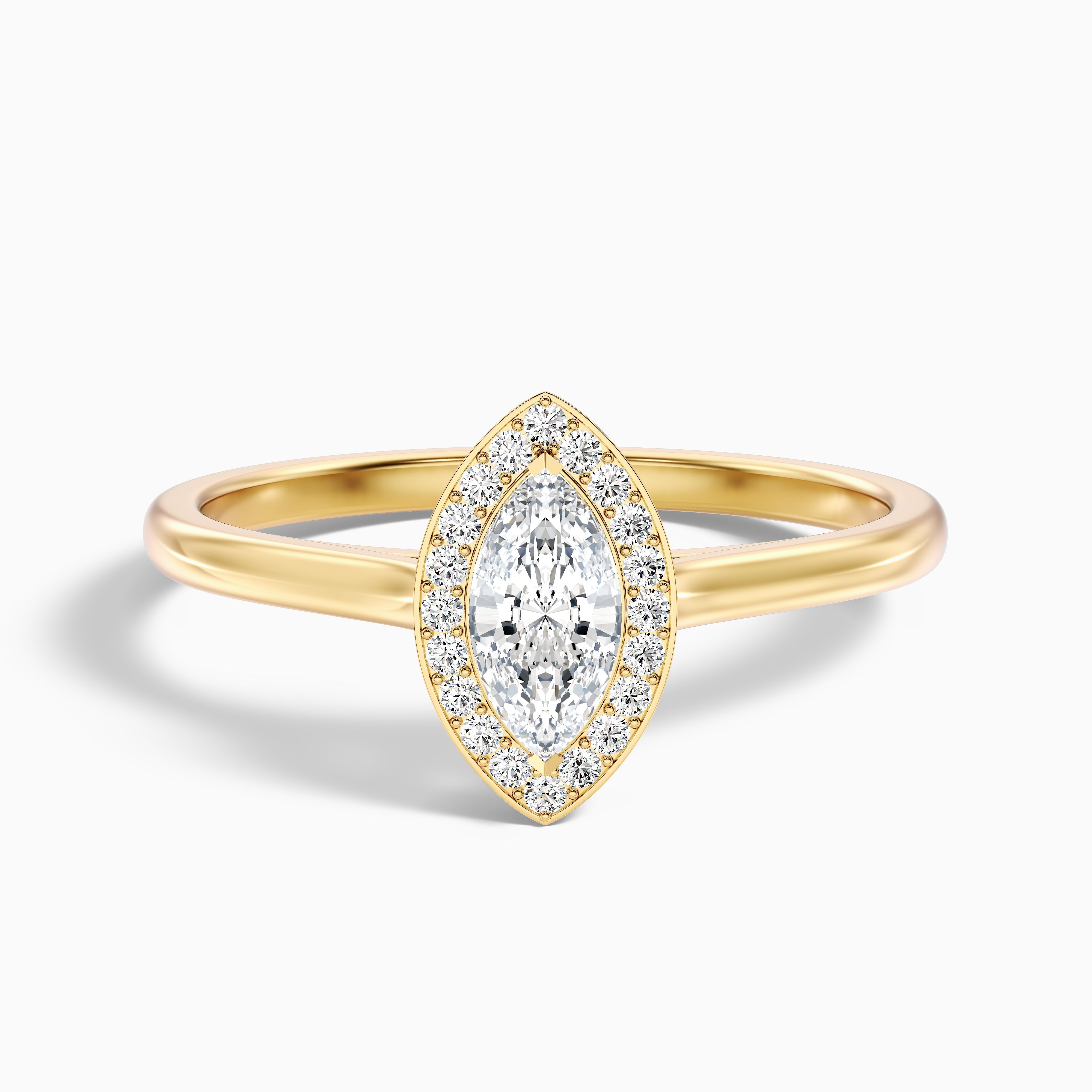 Carla 2 Carat Marquise Halo Lab Grown Diamond Ring in 18k White Gold