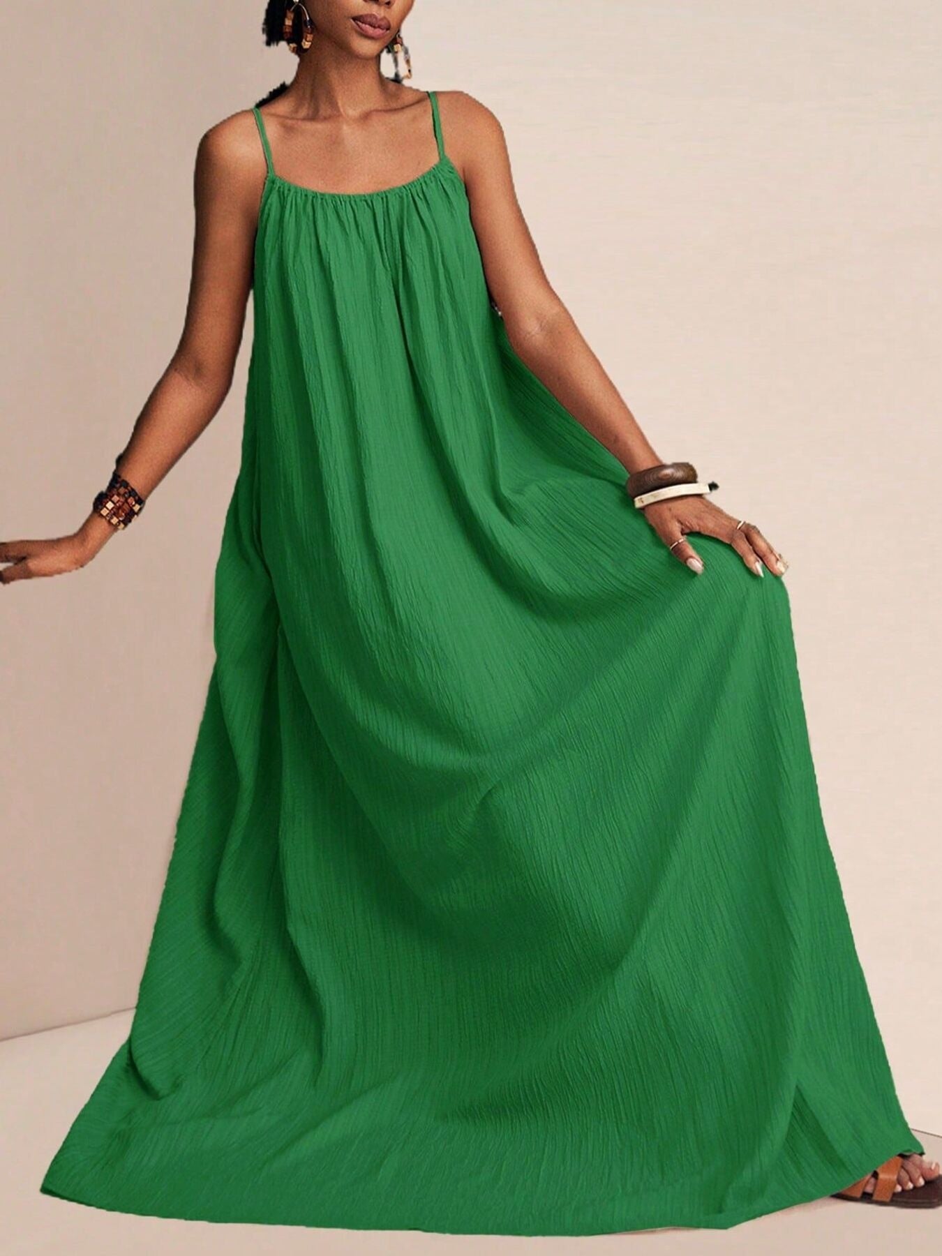 Spaghetti Strap Flowy Maxi Dress