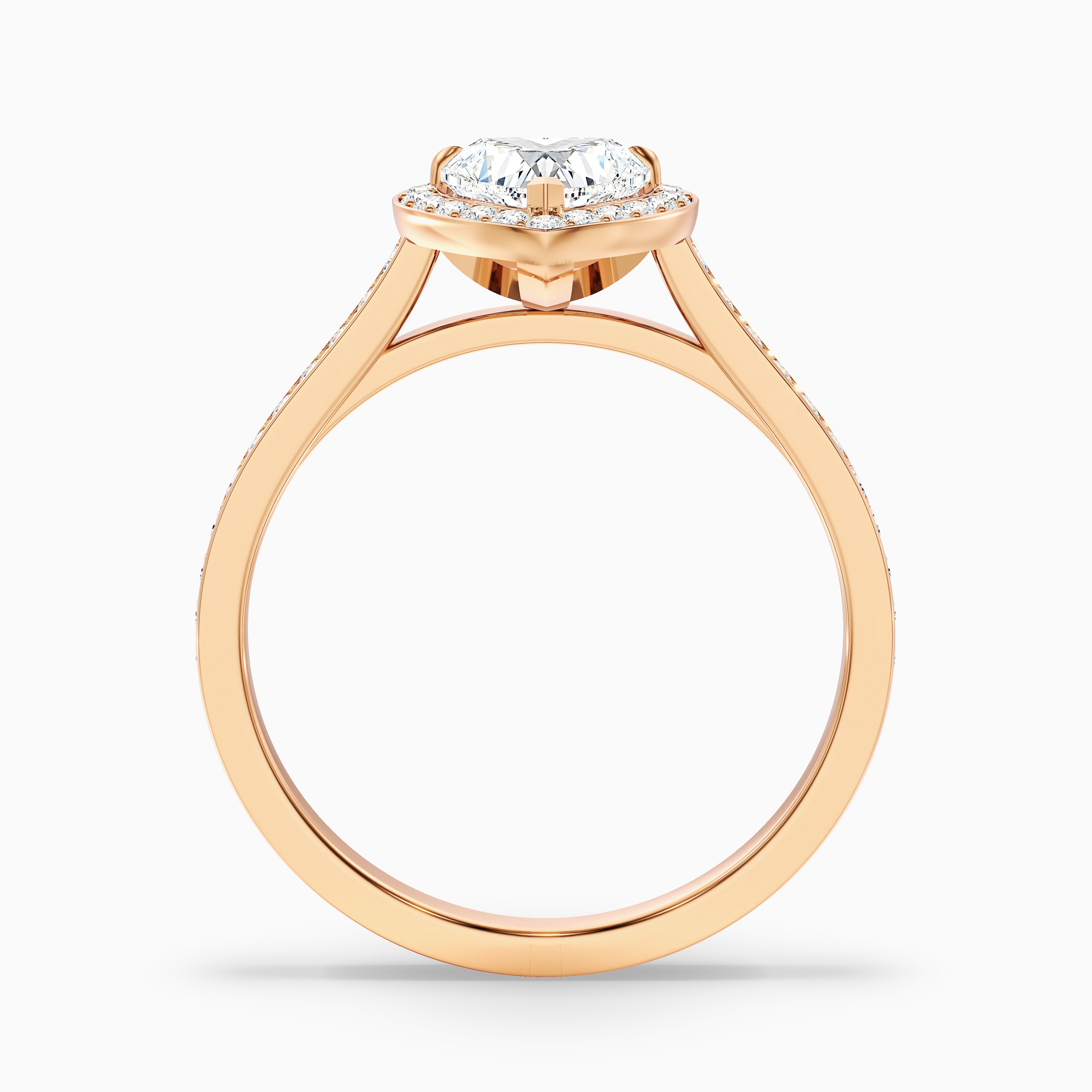 Macy 2.5 Carat Heart Shaped Halo Pave Lab Grown Diamond Ring in 10k Yellow Gold