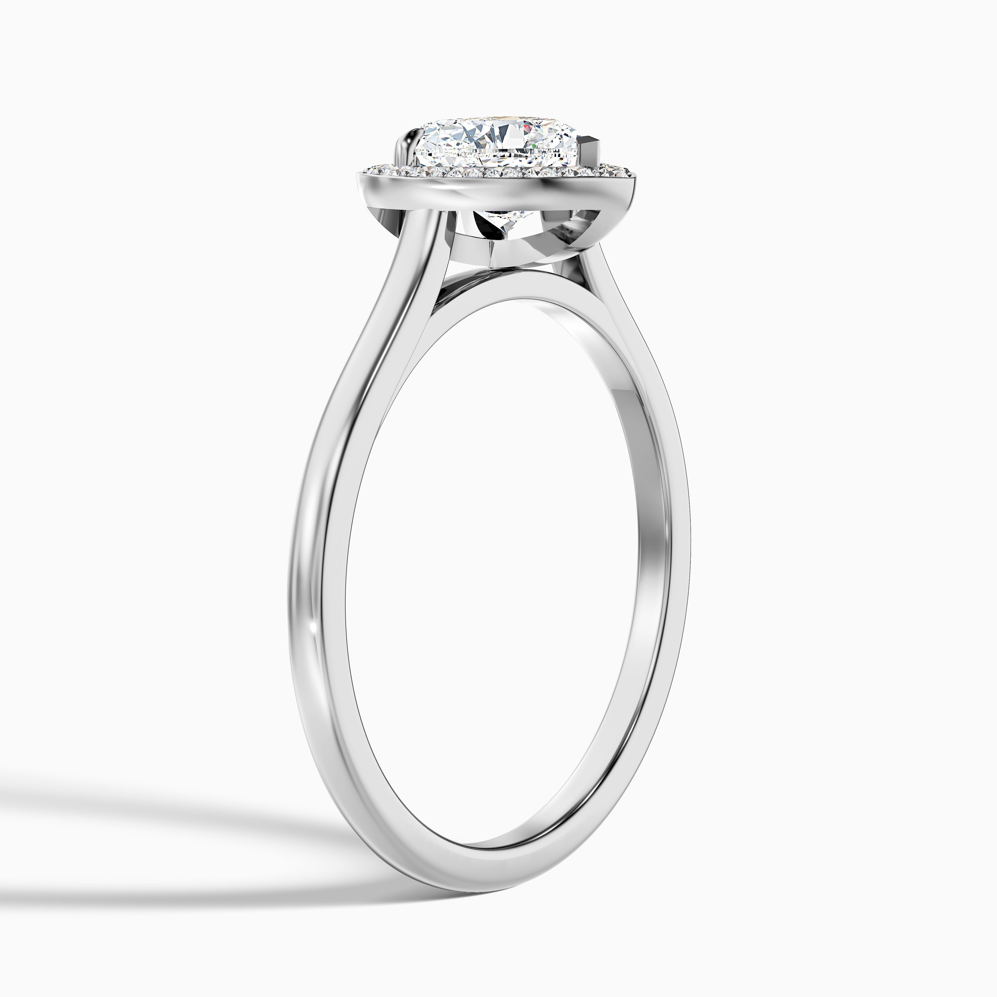 Ruby 1.5 Carat Heart Halo Lab Grown Diamond Ring in 10k Yellow Gold