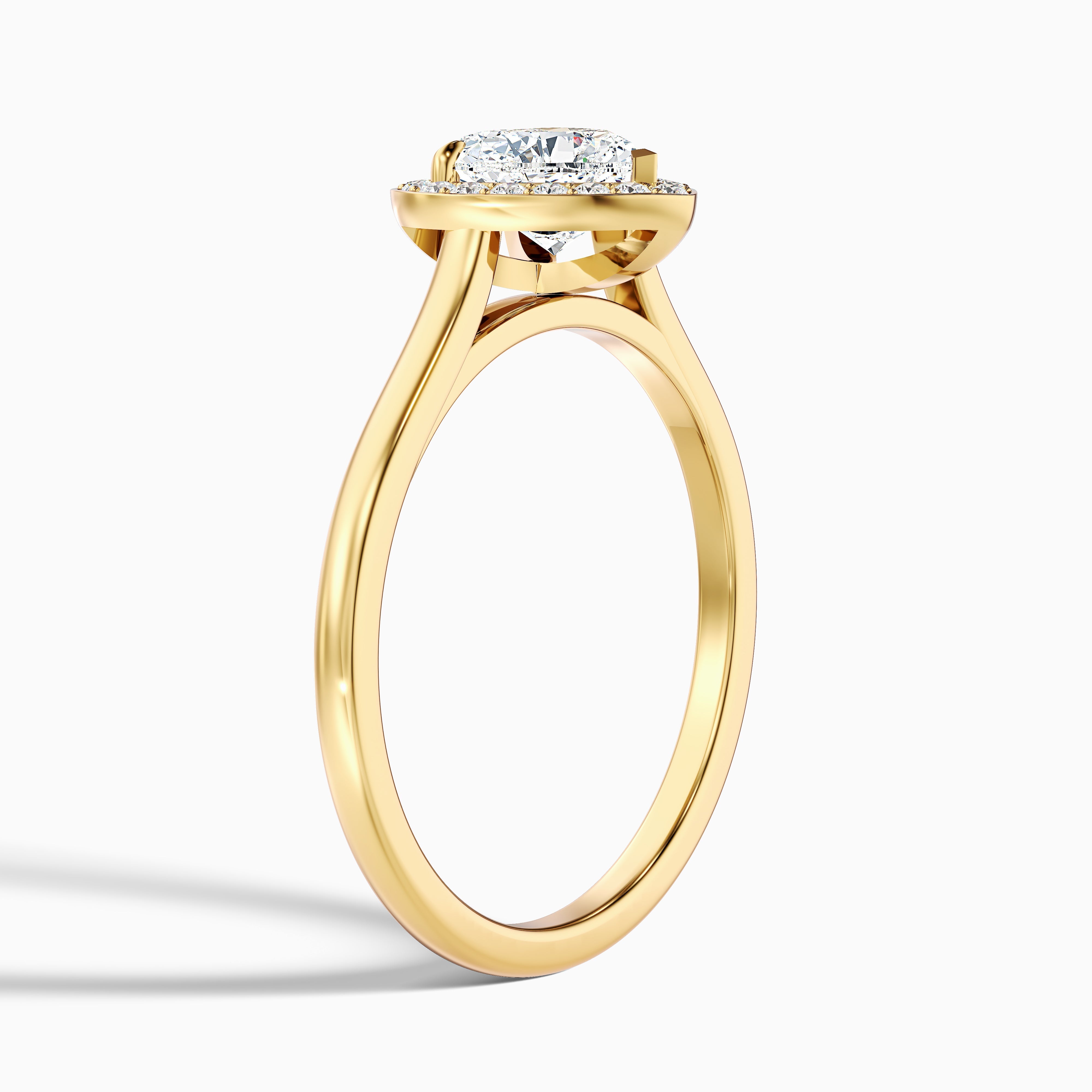 Ruby 1.5 Carat Heart Halo Lab Grown Diamond Ring in 14k Rose Gold