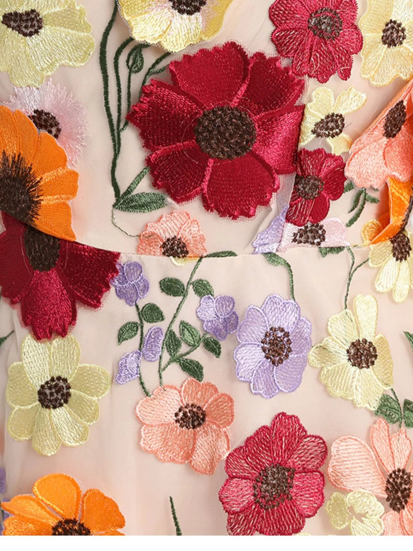 Plus Size Embroidered Floral V-Neck Mini Dress