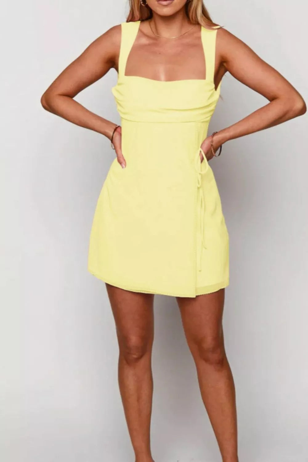 Square Neck Sleeveless Mini Dress