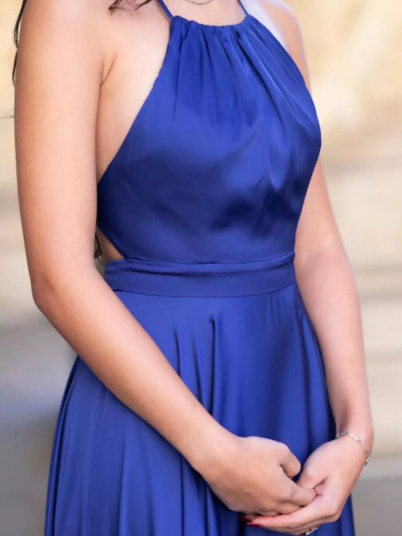 Halter Neck Slit Maxi Dress