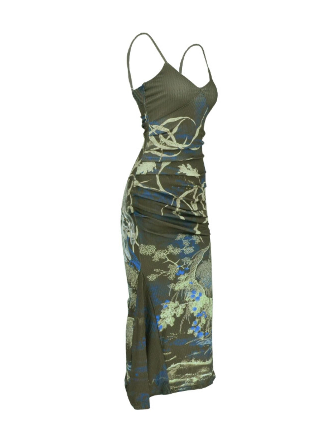 Printed Spaghetti Strap Maxi Dress