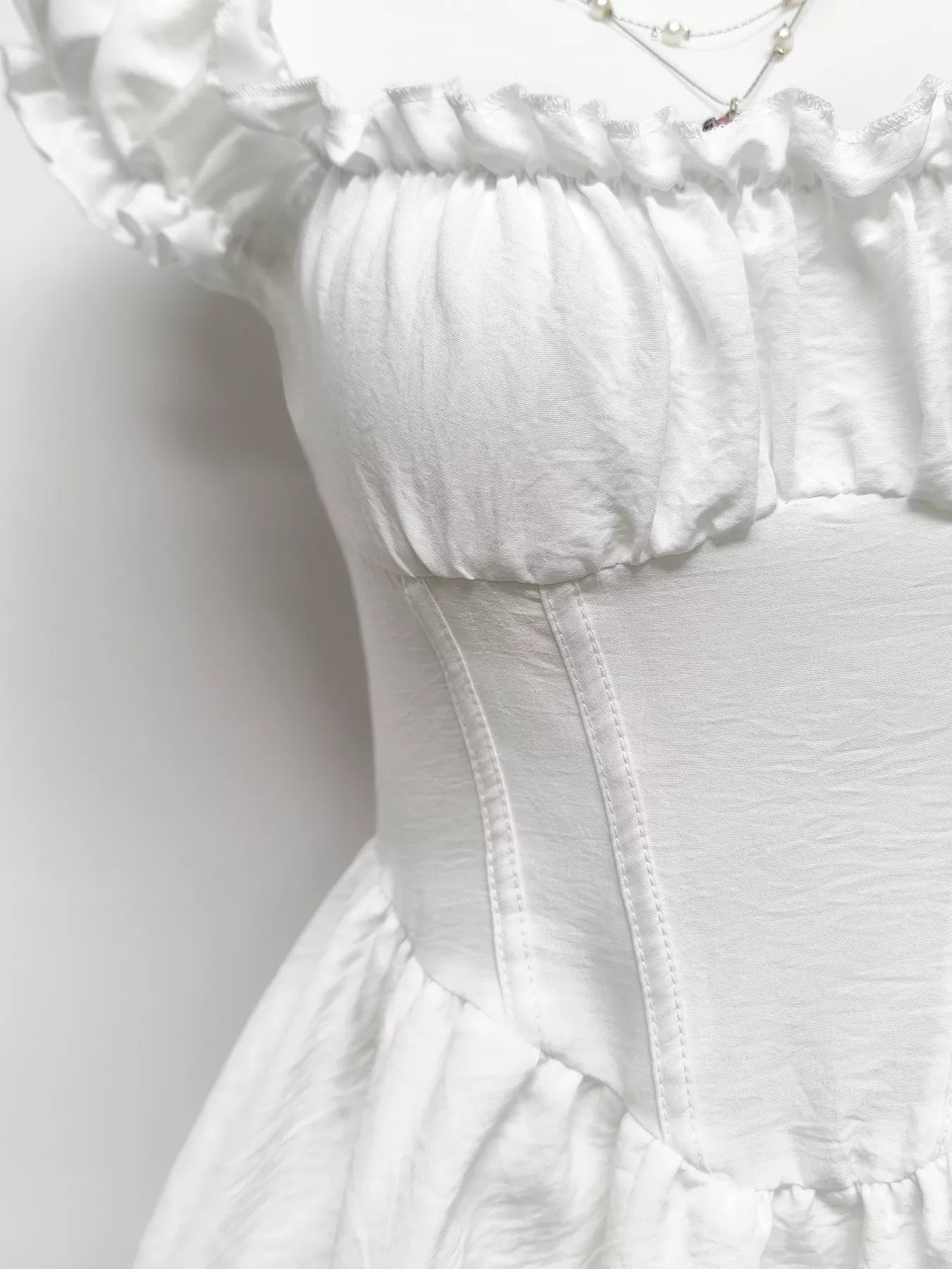 Ruffle Trimmed Layered Mini Dress