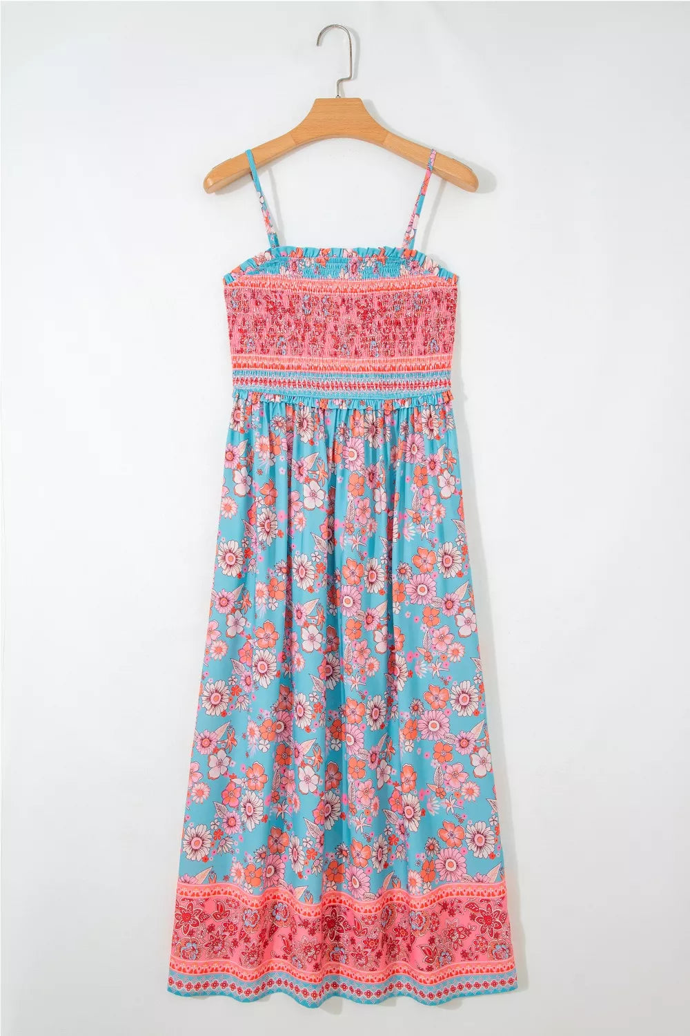 Bohemian Ethnic Print Spaghetti Straps Vacation Maxi Dress