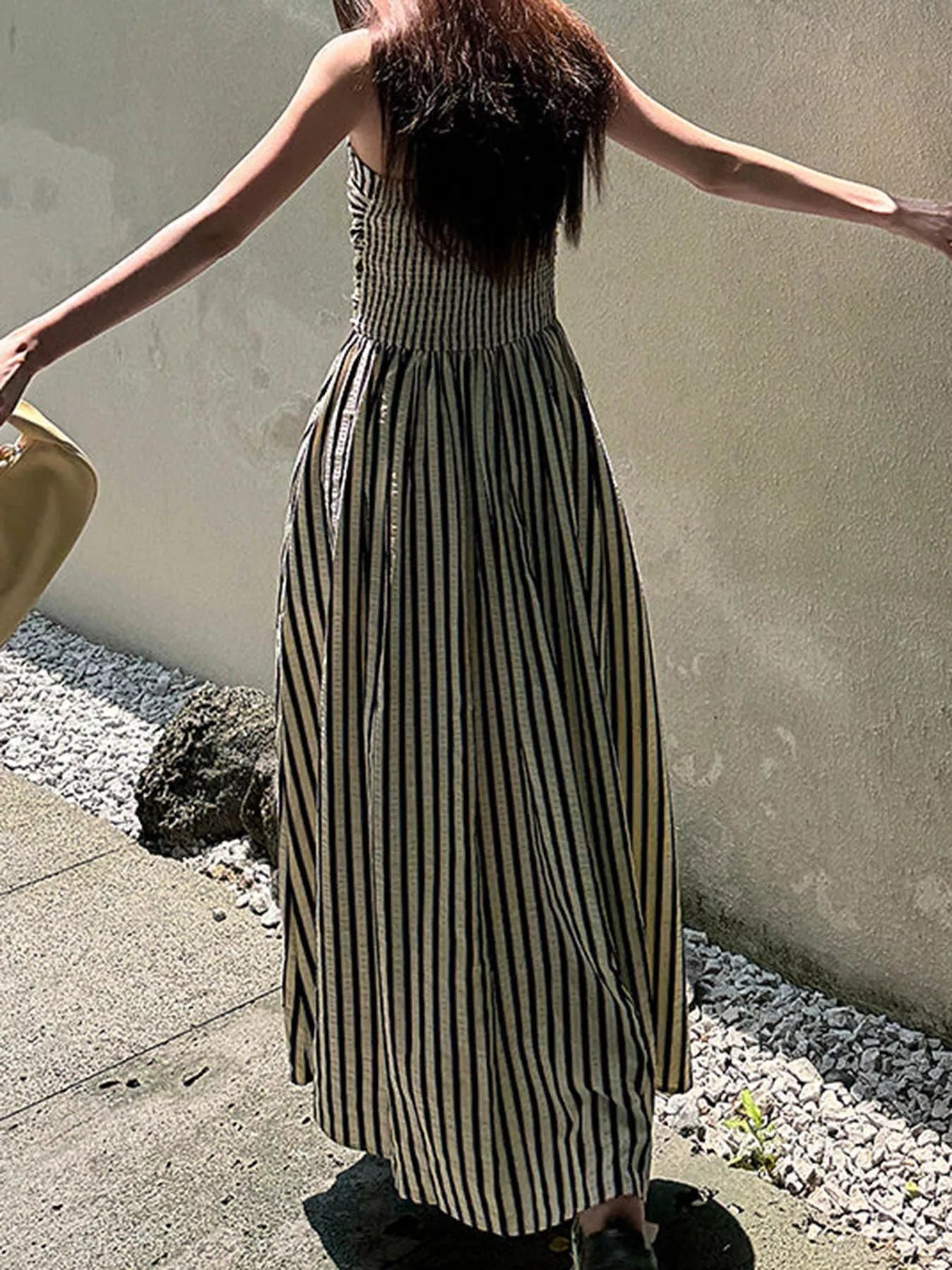 Striped Sleeveless Maxi Dress