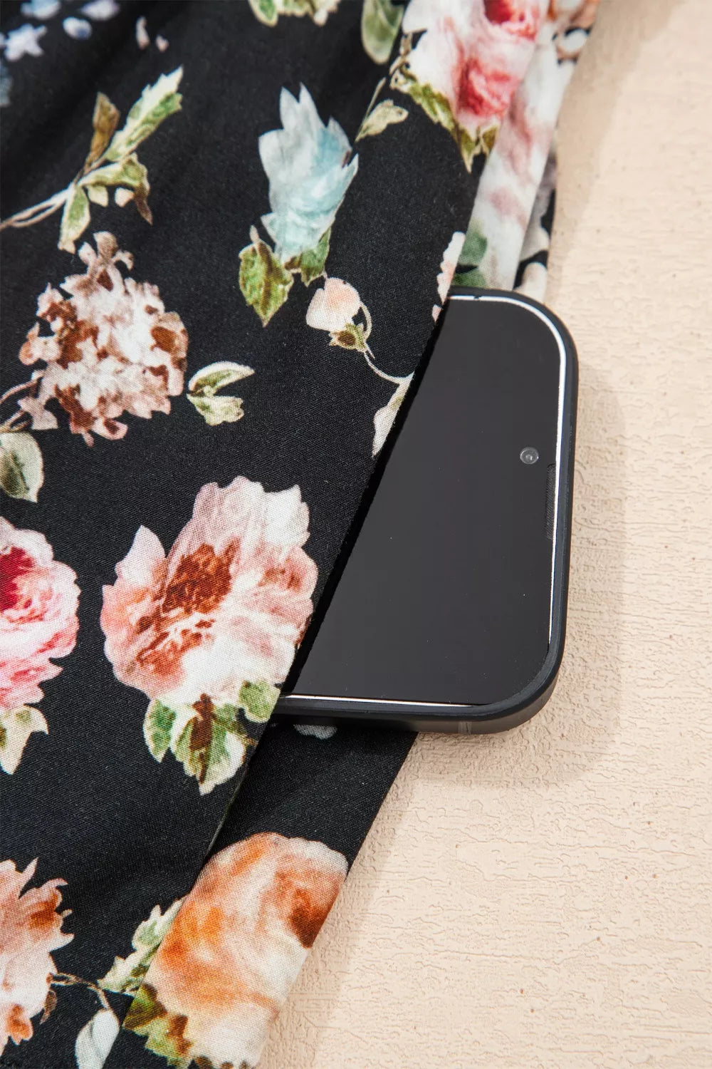 Floral Print Smocked Waist Maxi Dress
