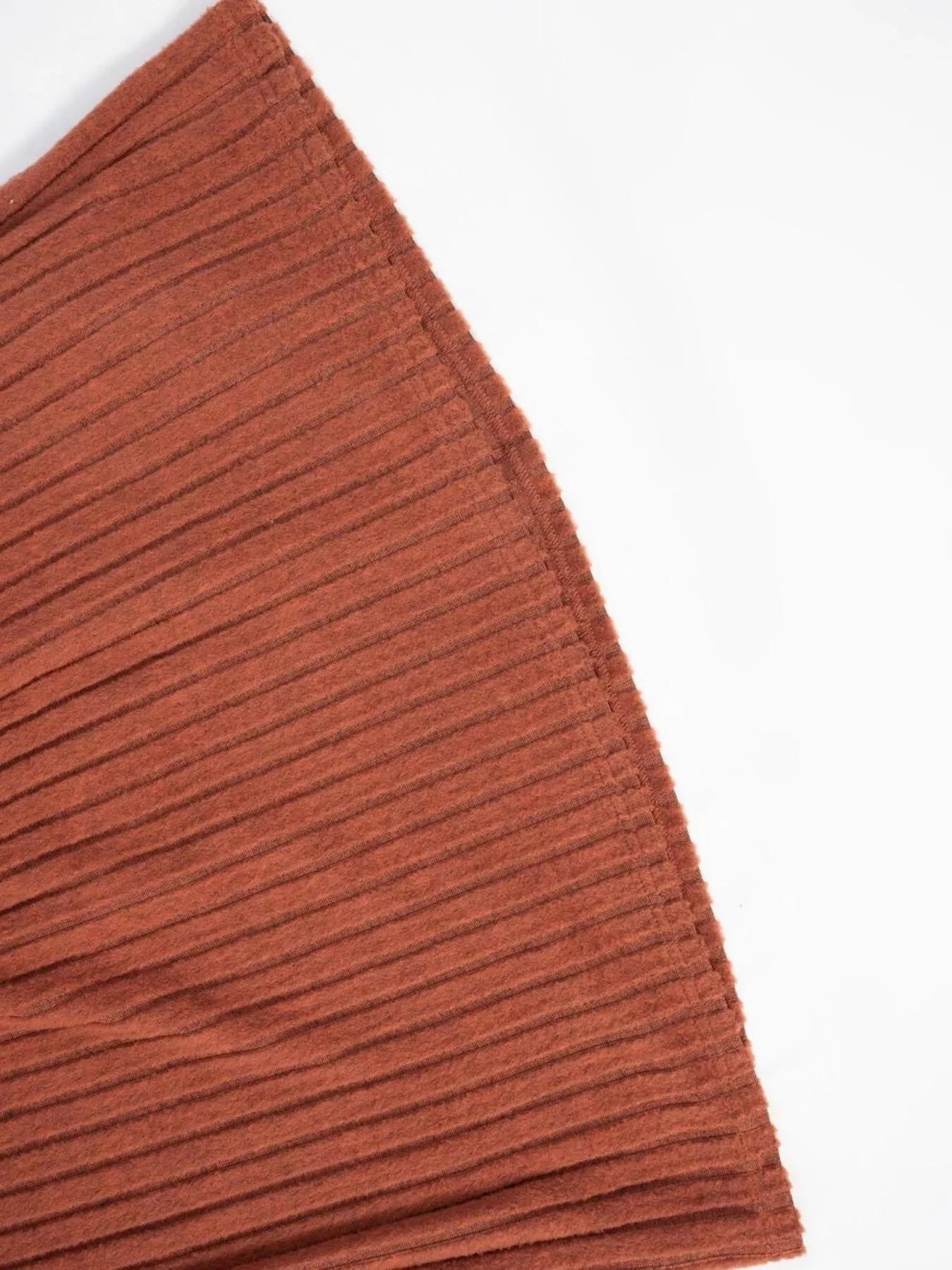 Ribbed Knit Long Sleeve A-Line Dress