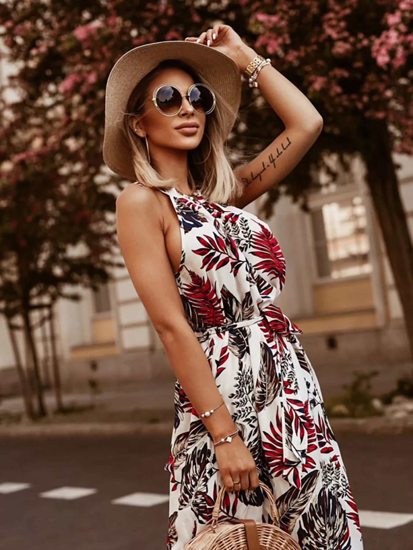 Printed Sleeveless Maxi Dress
