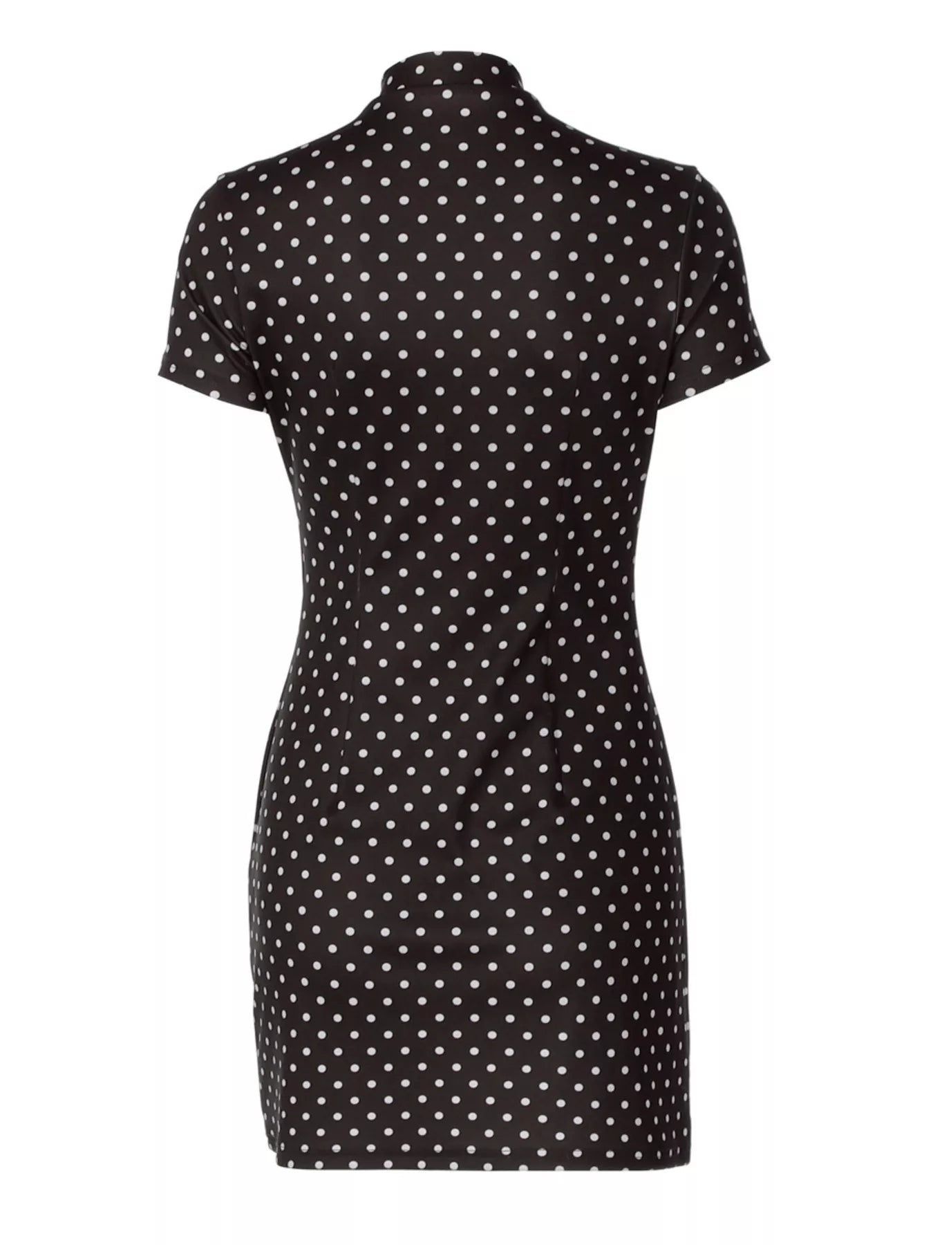 Polka Dot Cut-Out Front Mini Dress