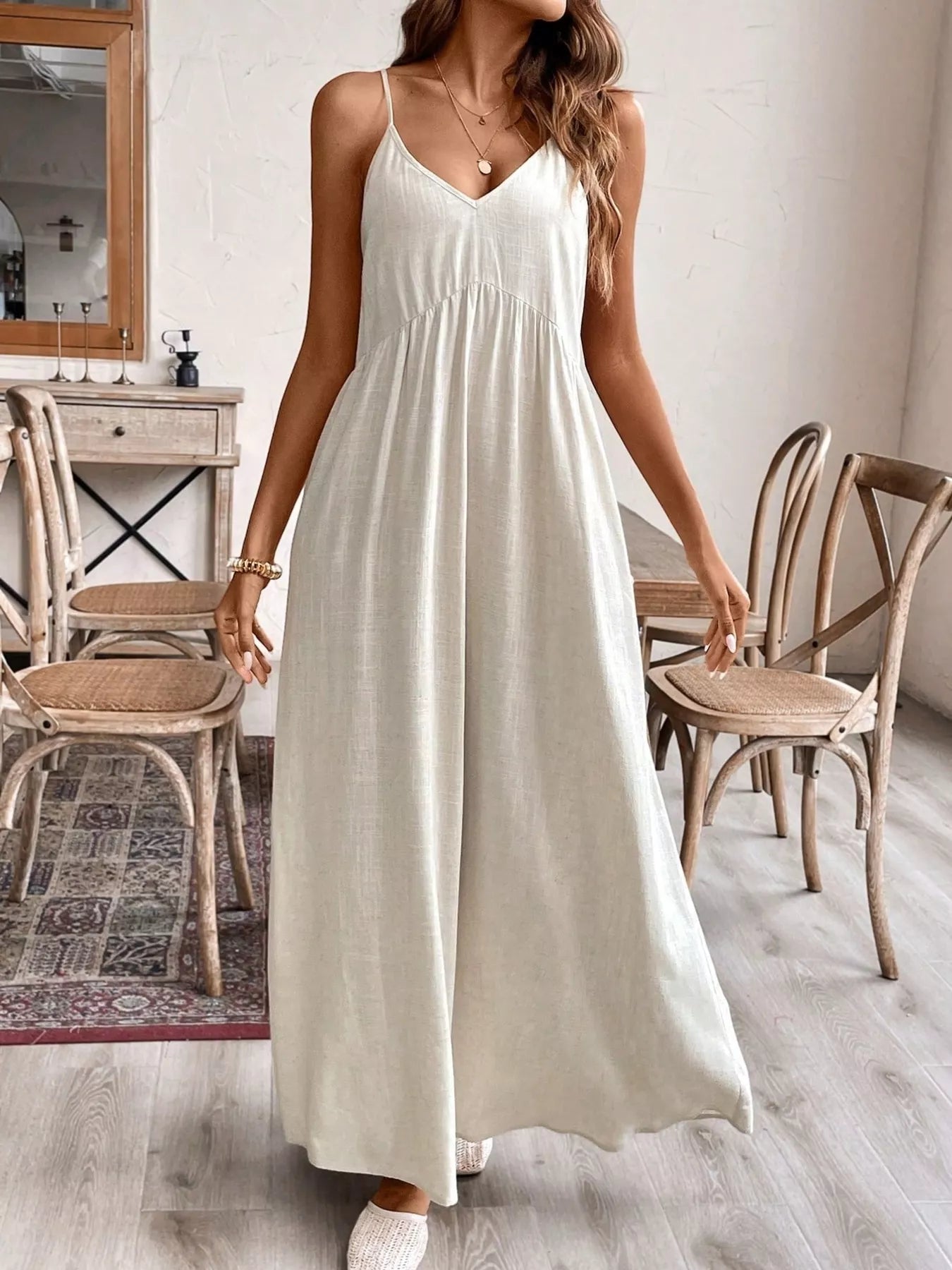 Casual Spaghetti Strap Maxi Dress