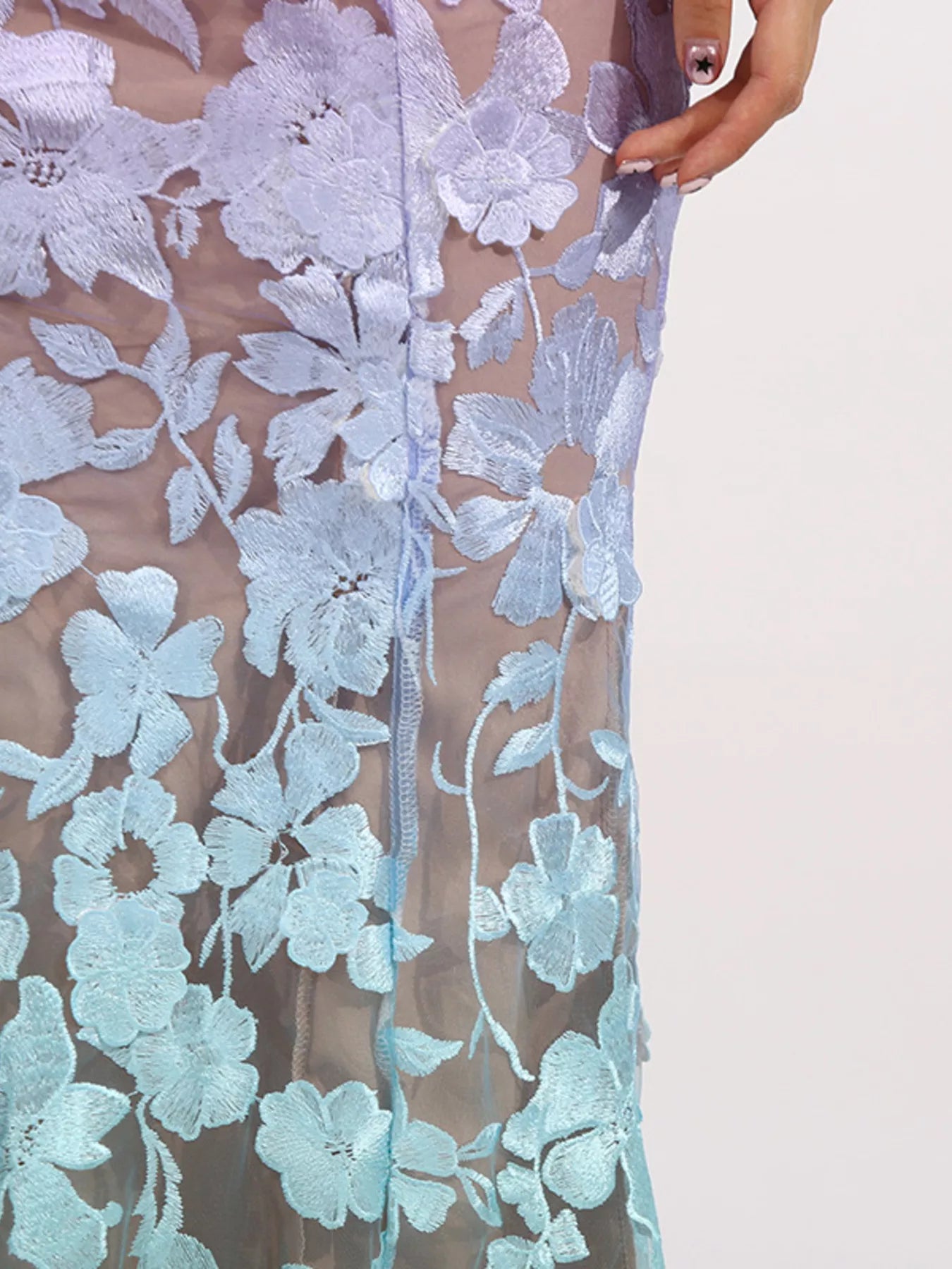 Floral Embroidered Tube Maxi Dress
