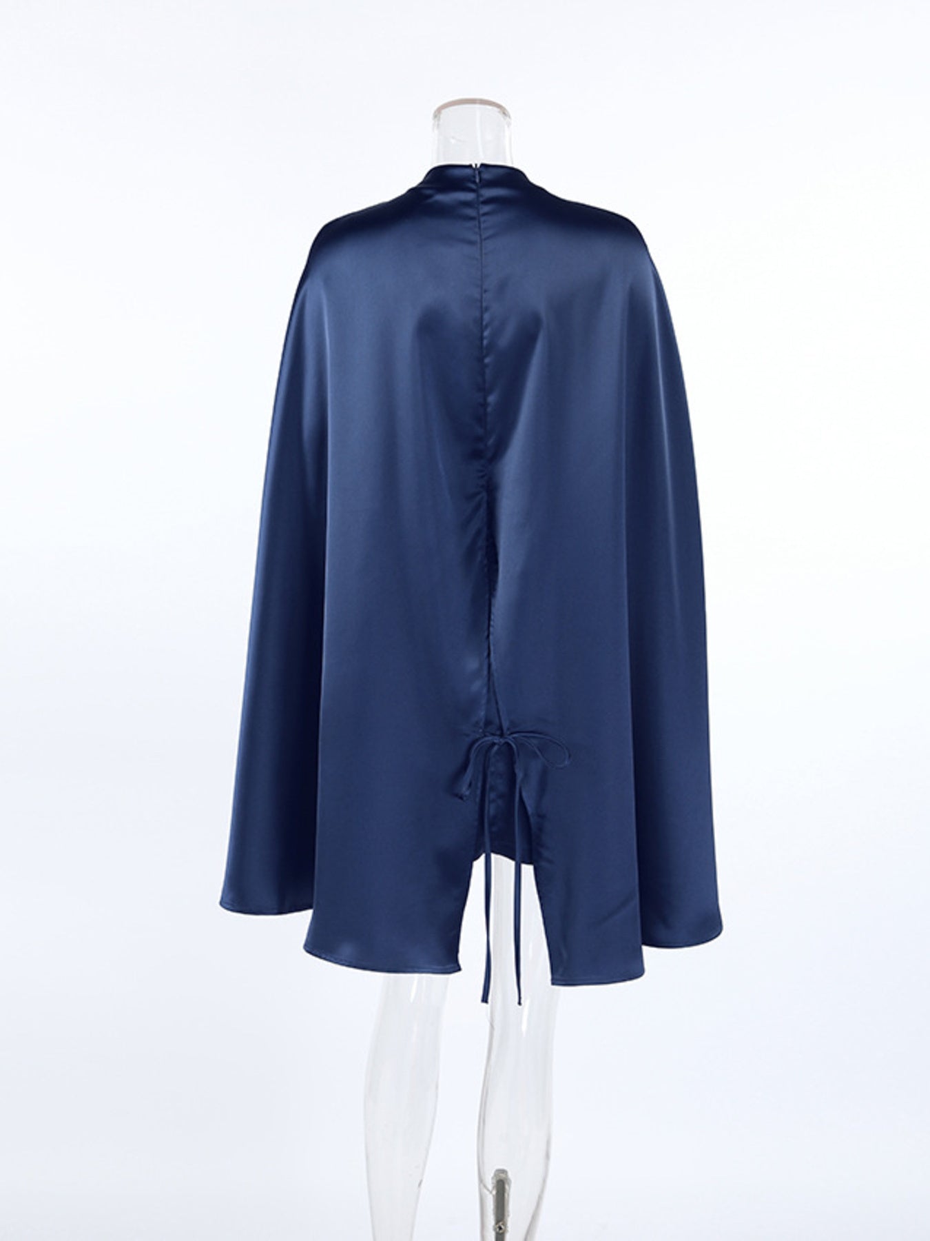 Mock Neck Cape Sleeve Mini Dress