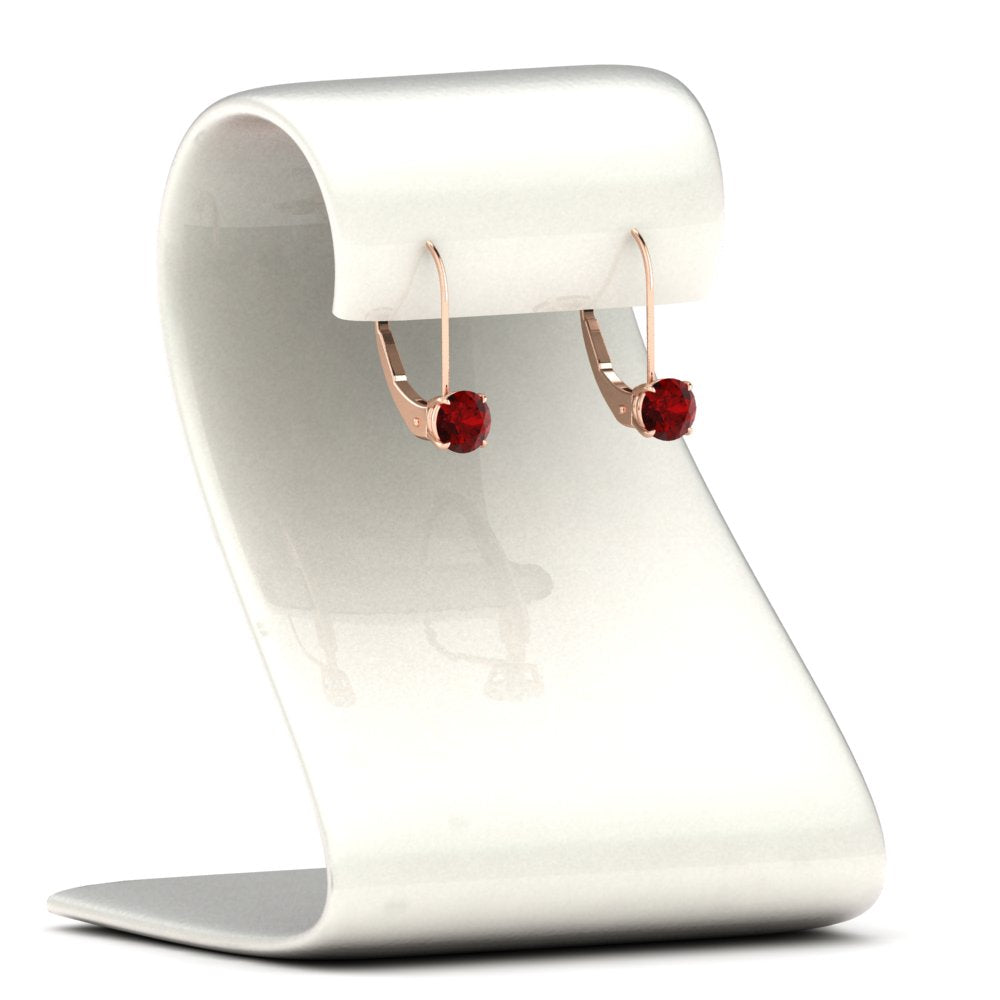 1 Carat Round Diamond Lever Back Earrings