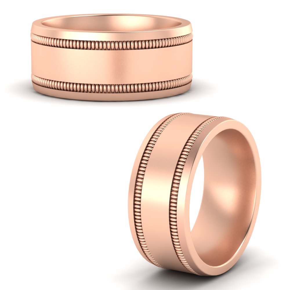 Mens Band Double Milgrain