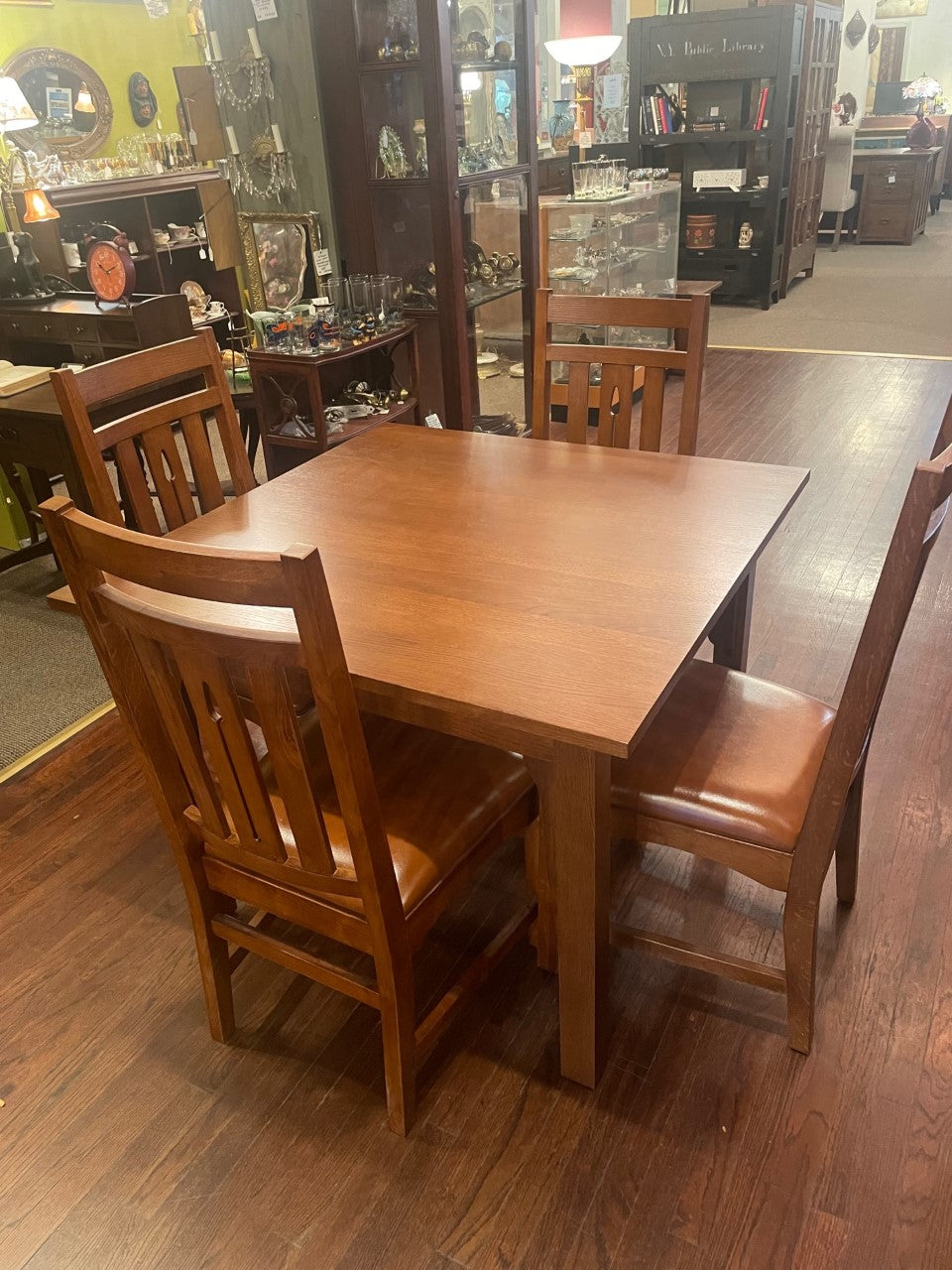 Mission Quarter Sawn White Oak Square Dining Table Set Michael's Cherry