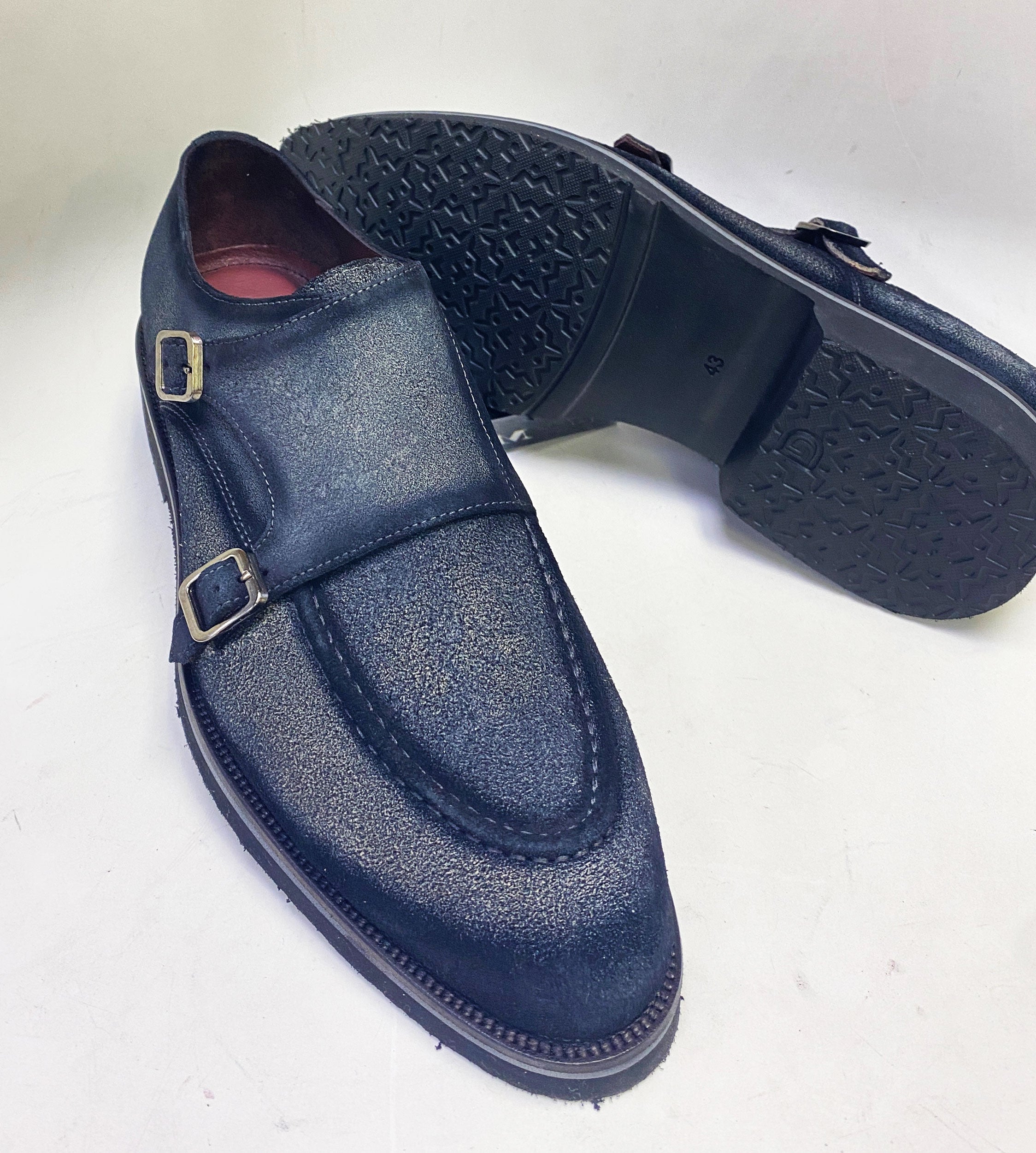 C Collection Suede Monkstrap Shoe - Grey