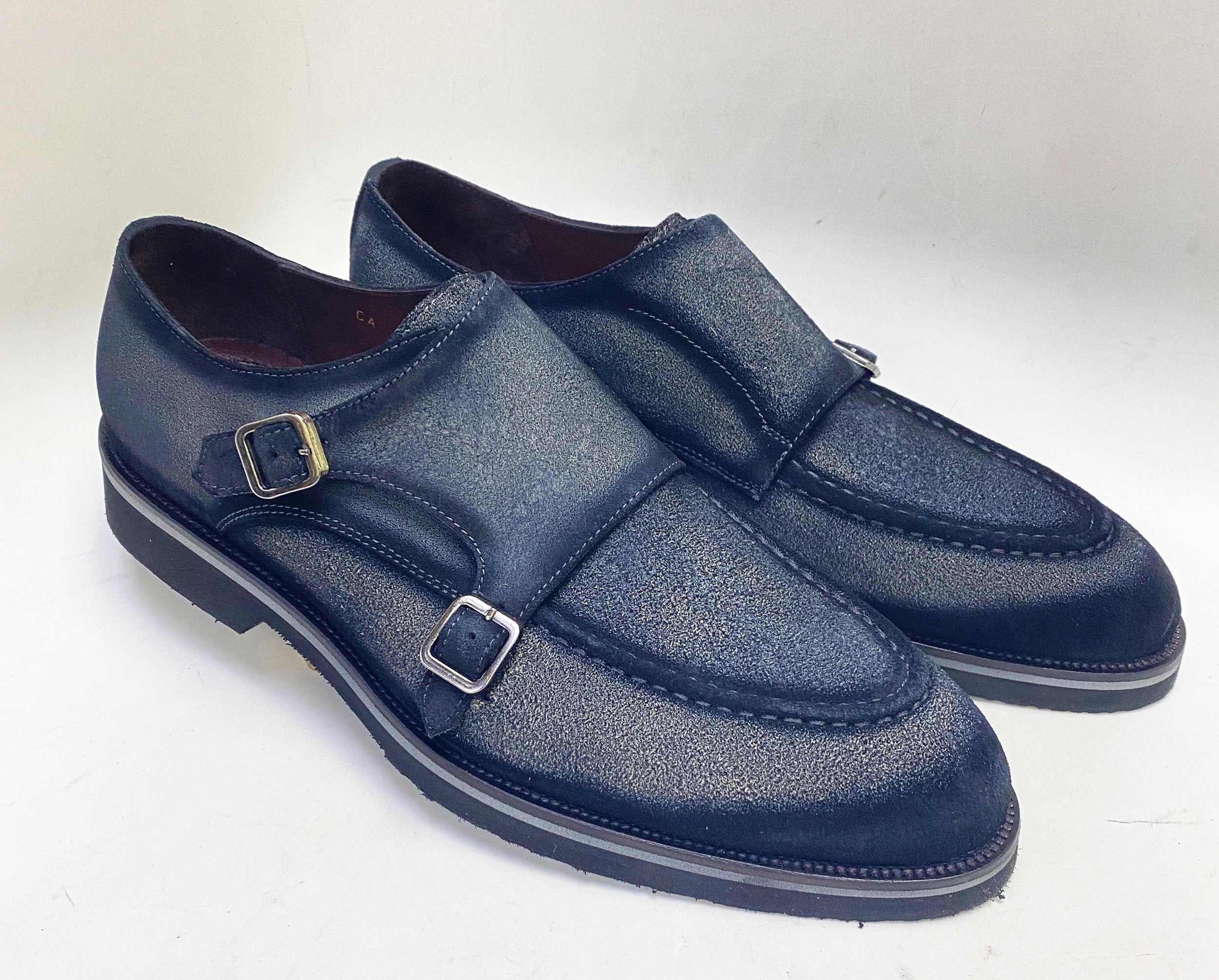 C Collection Suede Monkstrap Shoe - Grey
