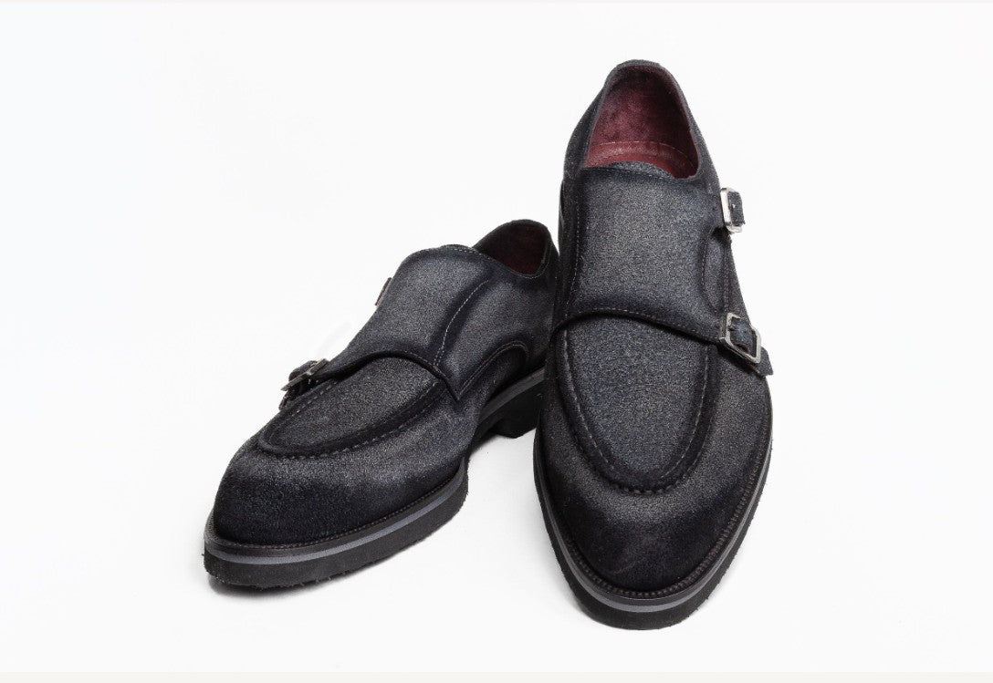 C Collection Suede Monkstrap Shoe - Grey