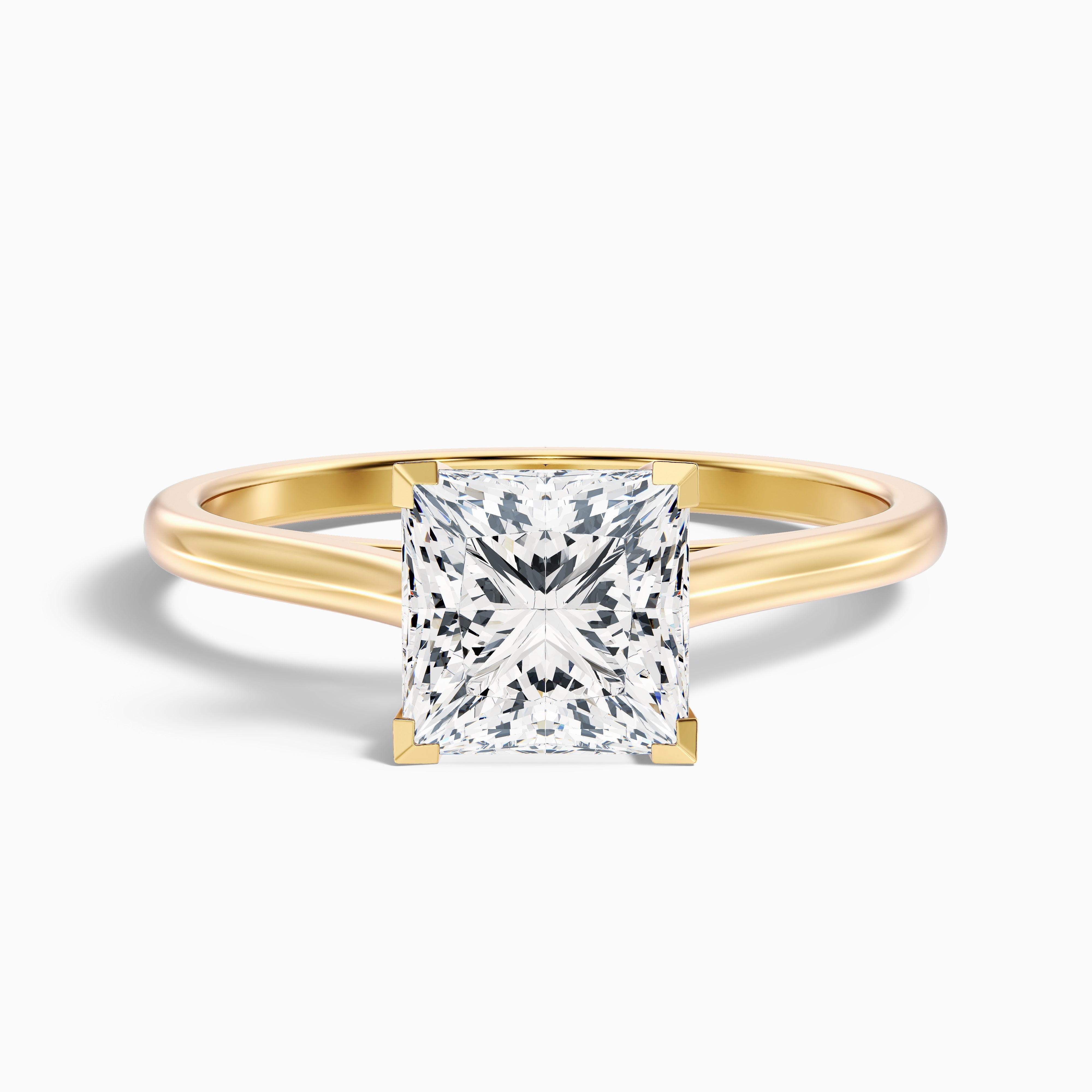 Lux 5.5 Carat Princess Cut Solitaire Moissanite Engagement Ring in 10k White Gold
