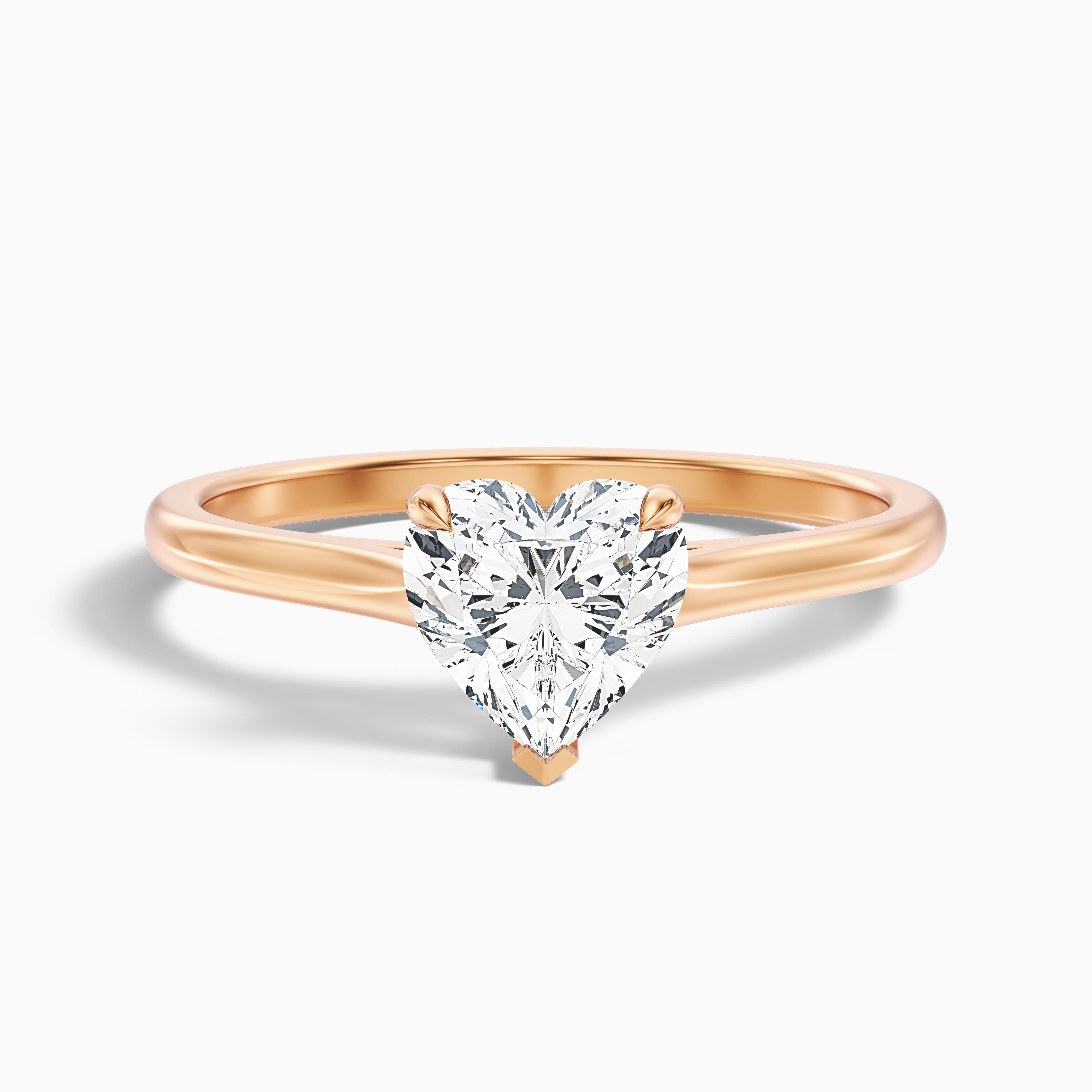 Amey 7 Carat Heart Shaped Solitaire Moissanite Engagement Ring in 10k Rose Gold