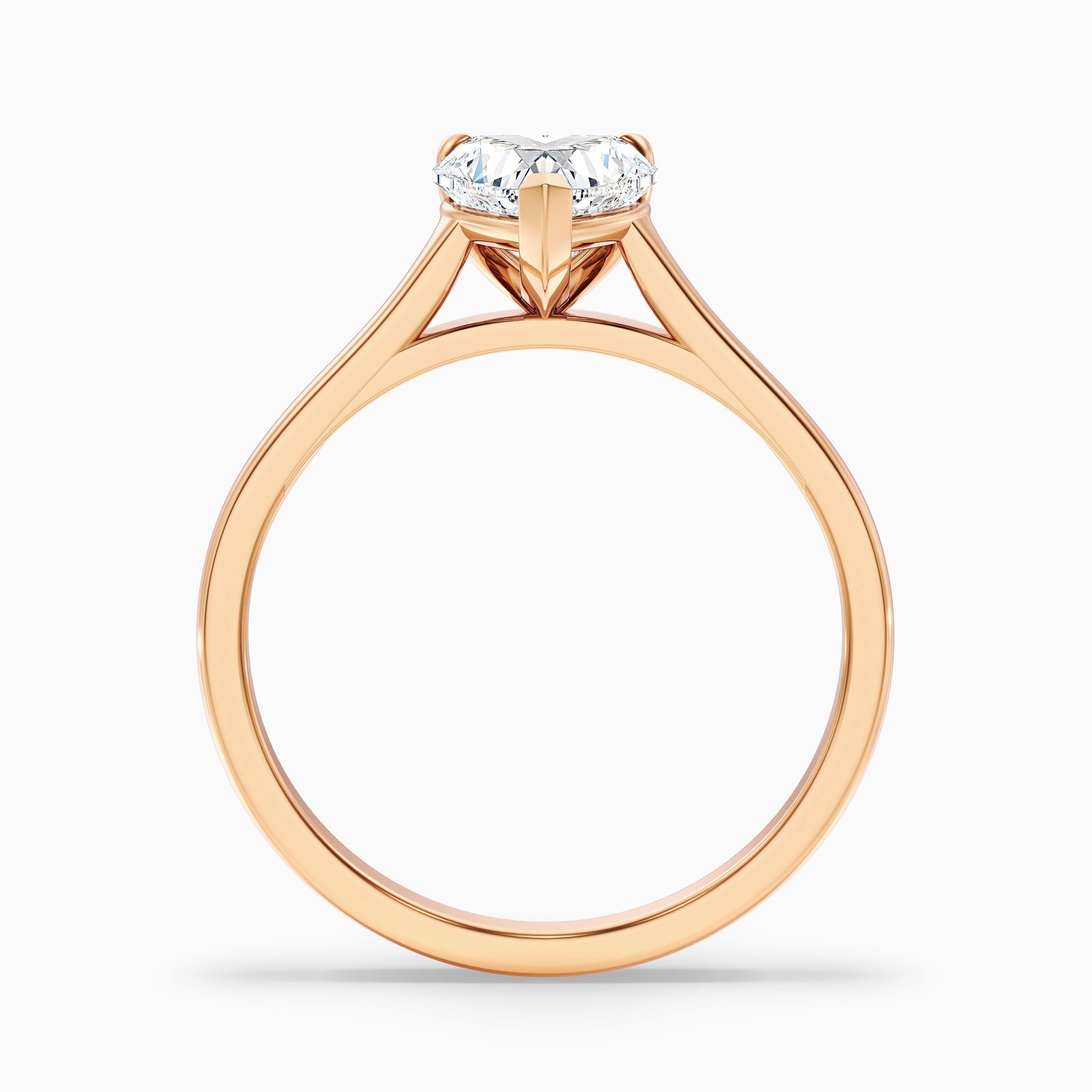 Amey 6 Carat Heart Shaped Solitaire Moissanite Engagement Ring in 10k Rose Gold