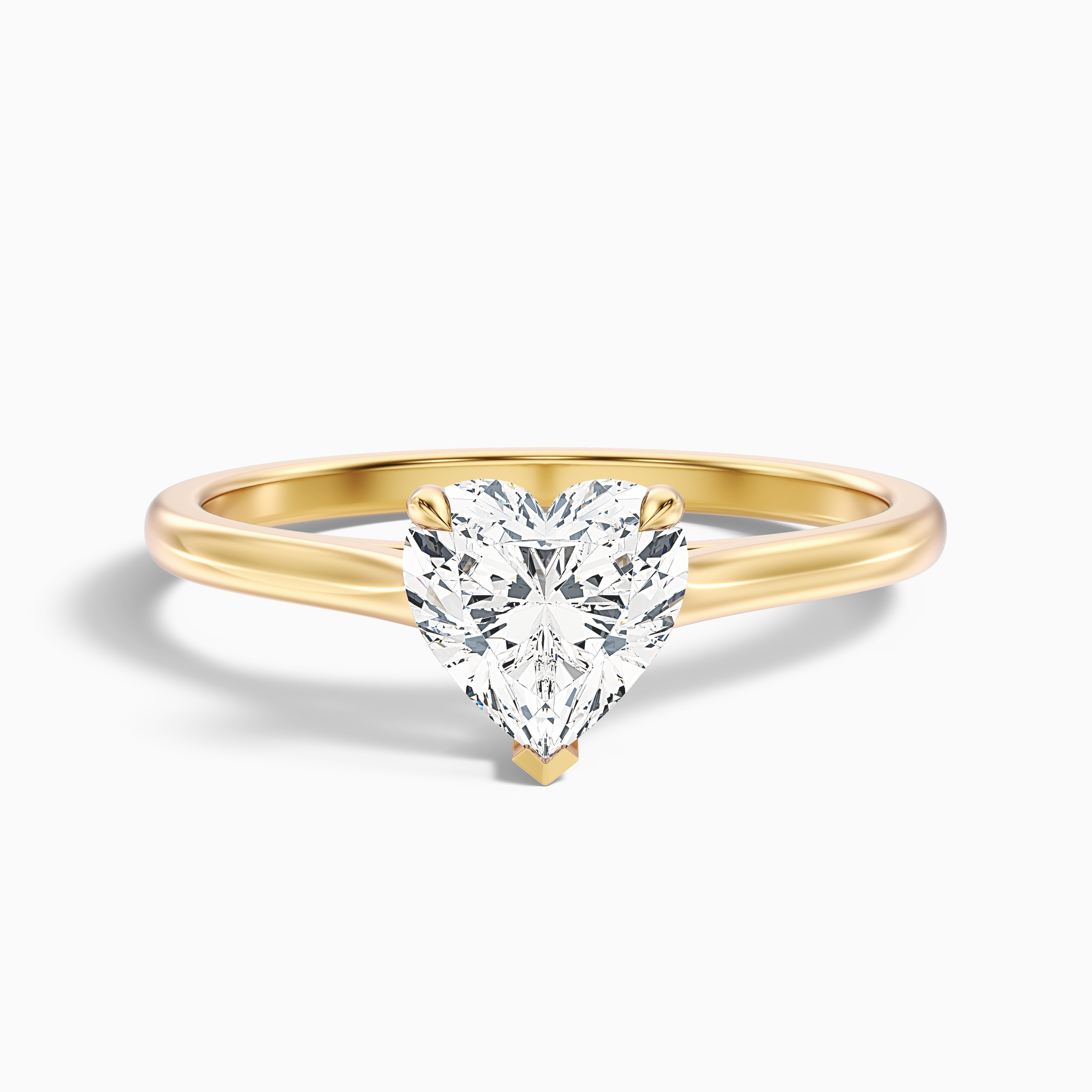 Esha 2.5 Carat Heart Shaped Solitaire Lab Grown Diamond Ring in 10k Rose Gold