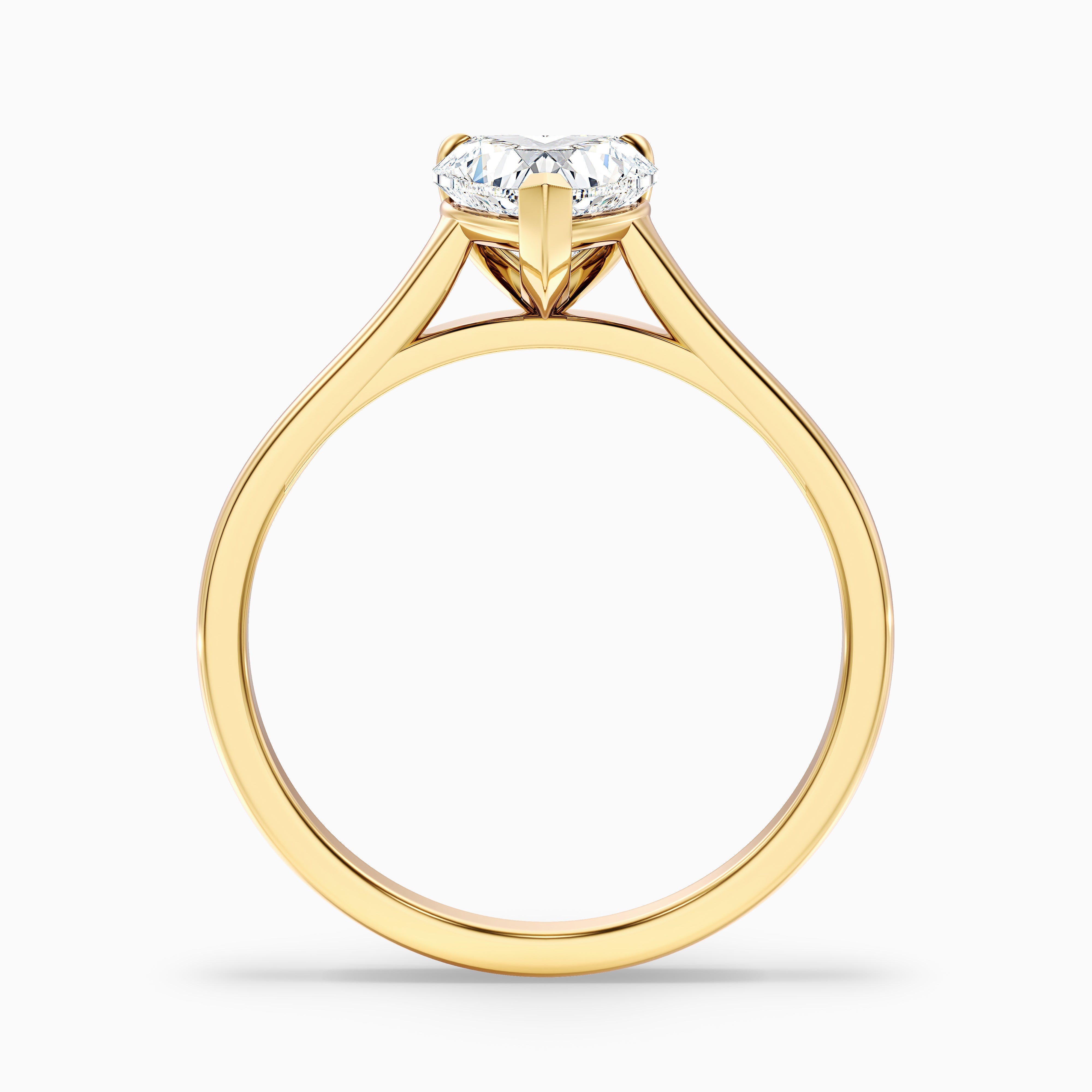 Esha 3.5 Carat Heart Shaped Solitaire Lab Grown Diamond Ring in 10k Rose Gold