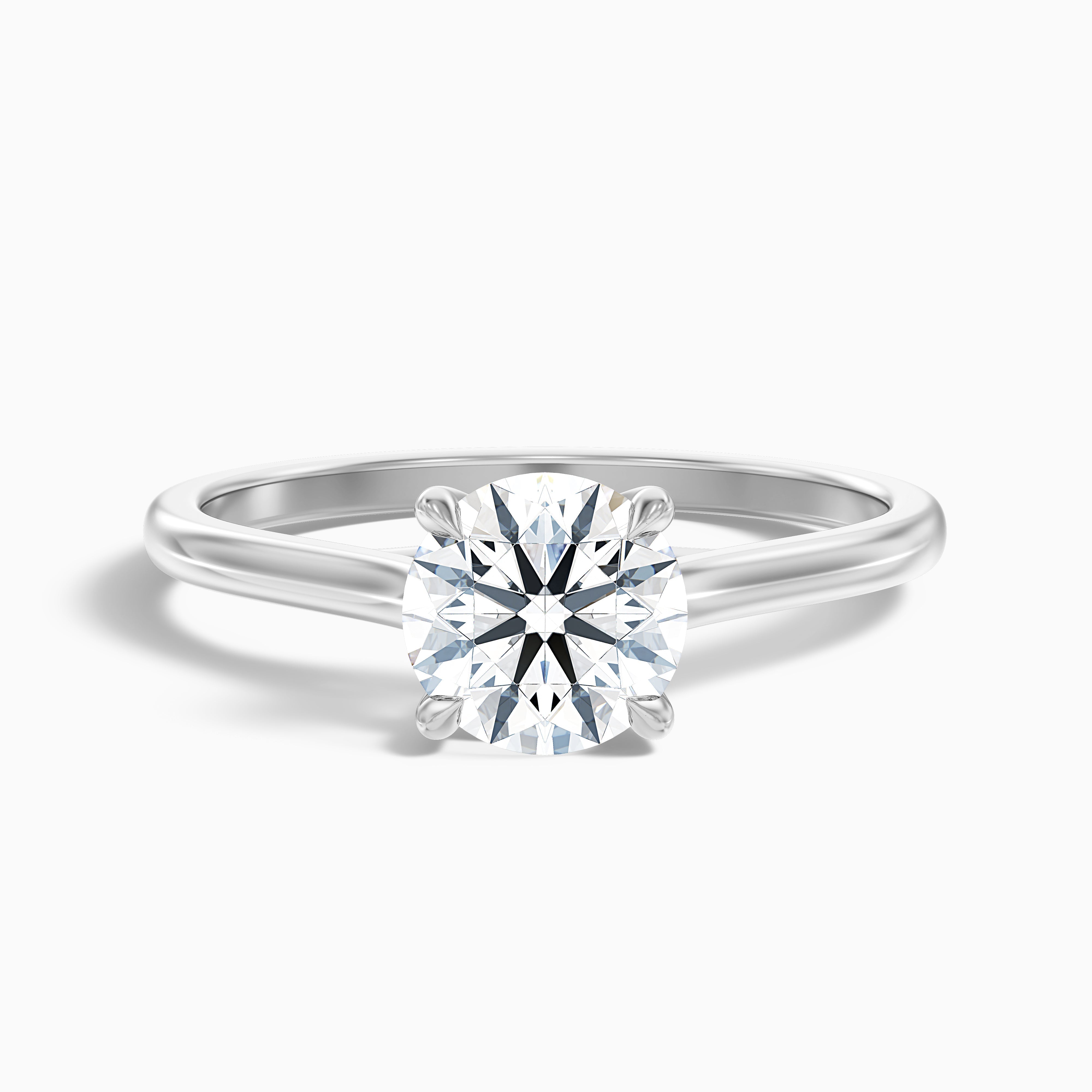 Elena 4 Carat Round Solitaire Lab Grown Diamond Ring in 18k Rose Gold